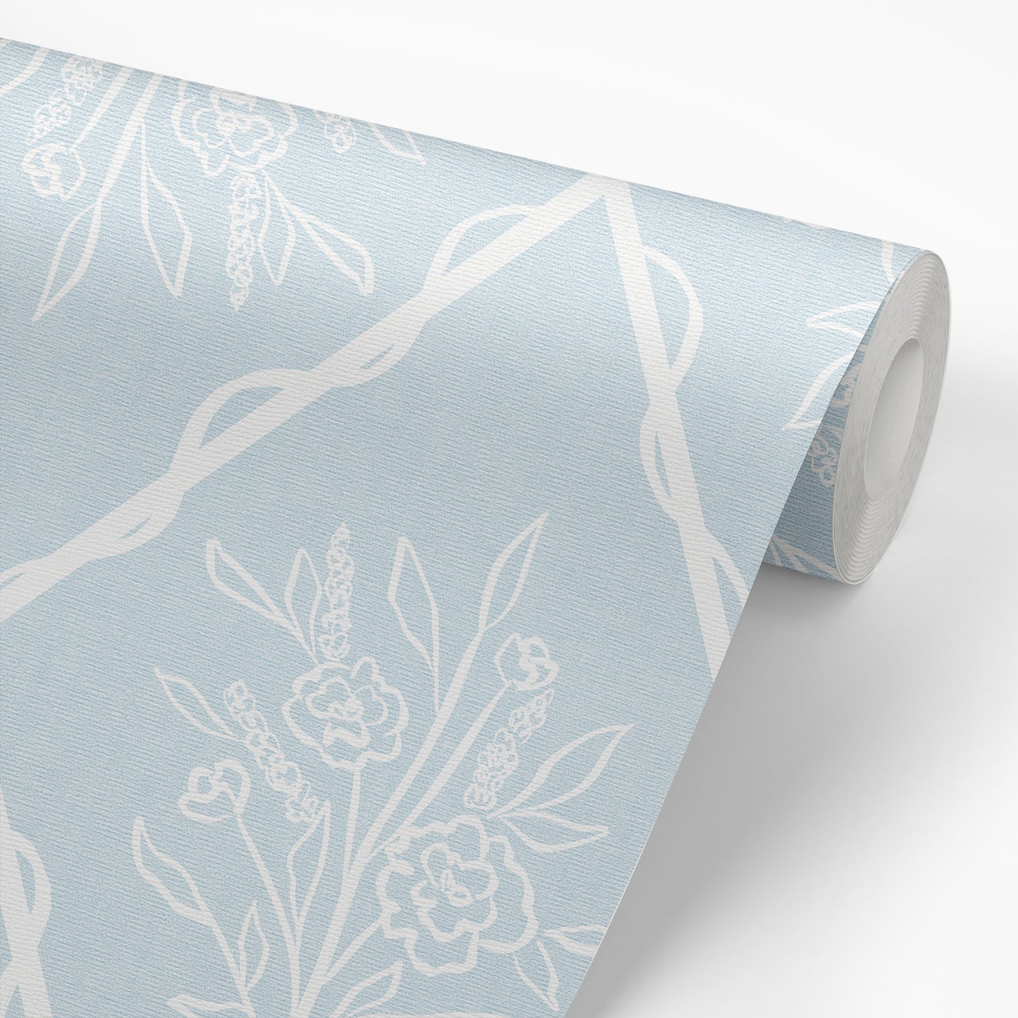 Wallpaper panel close up Nursery wallpaper featuring Jessica's Floral Trellis Wallpaper- a classic floral pattern