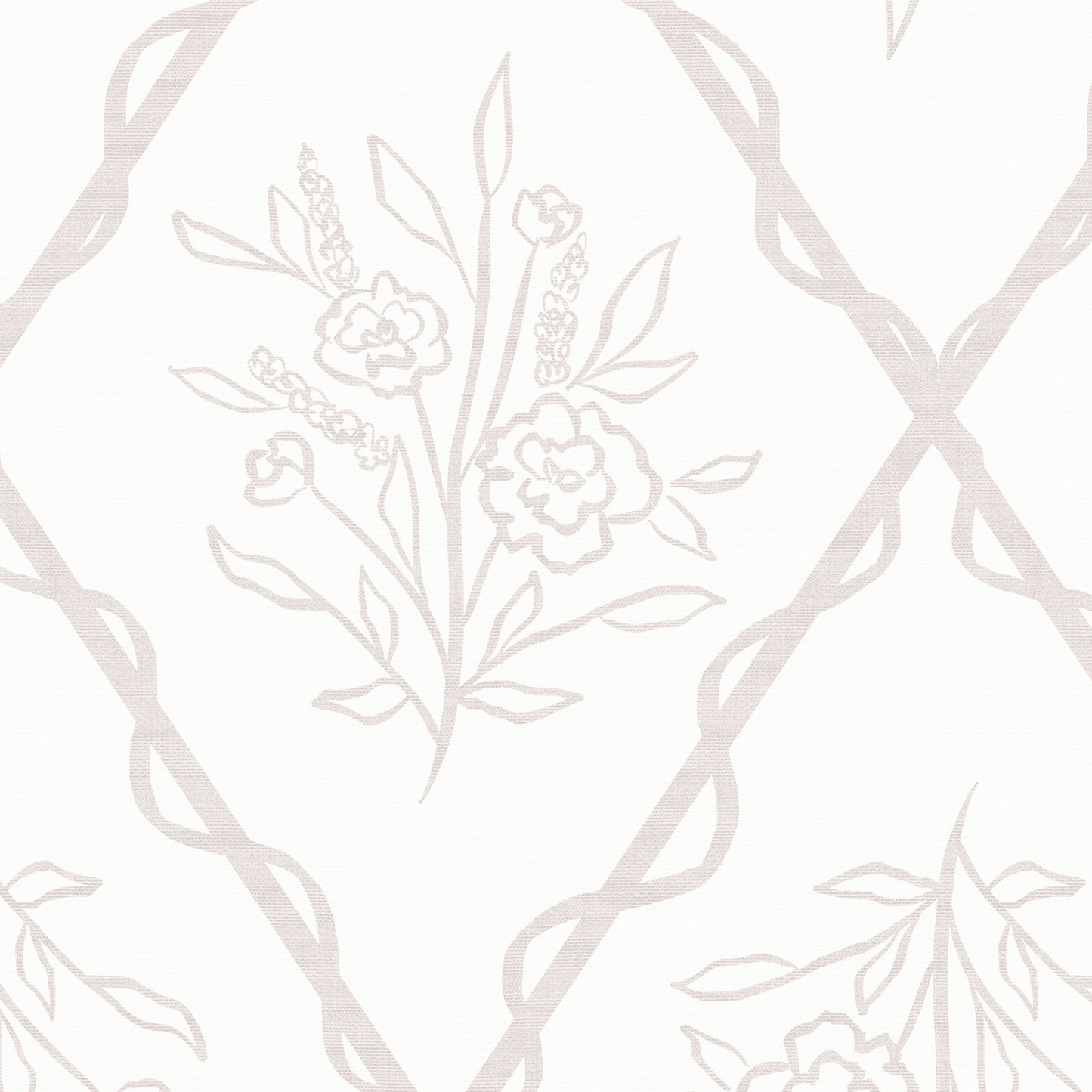 Close up Nursery wallpaper featuring Jessica's Floral Trellis Wallpaper- a classic floral pattern