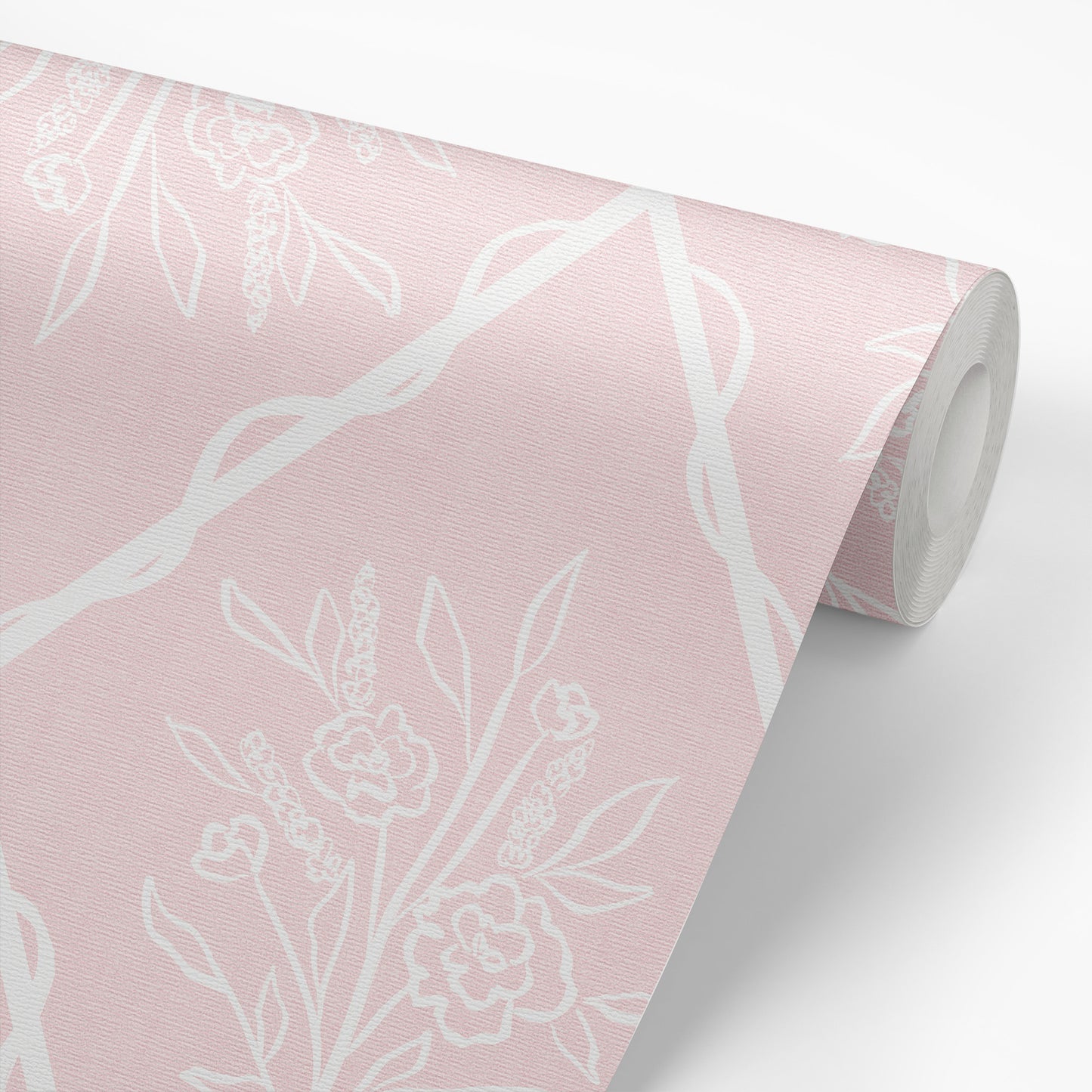 Wallpaper Panel close up Nursery wallpaper featuring Jessica's Floral Trellis Wallpaper- a classic floral pattern