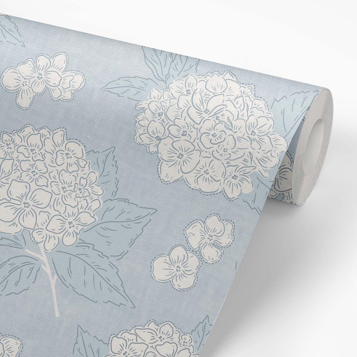 Hydrangea Gardens Wallpaper - Cloudy Sky Blue