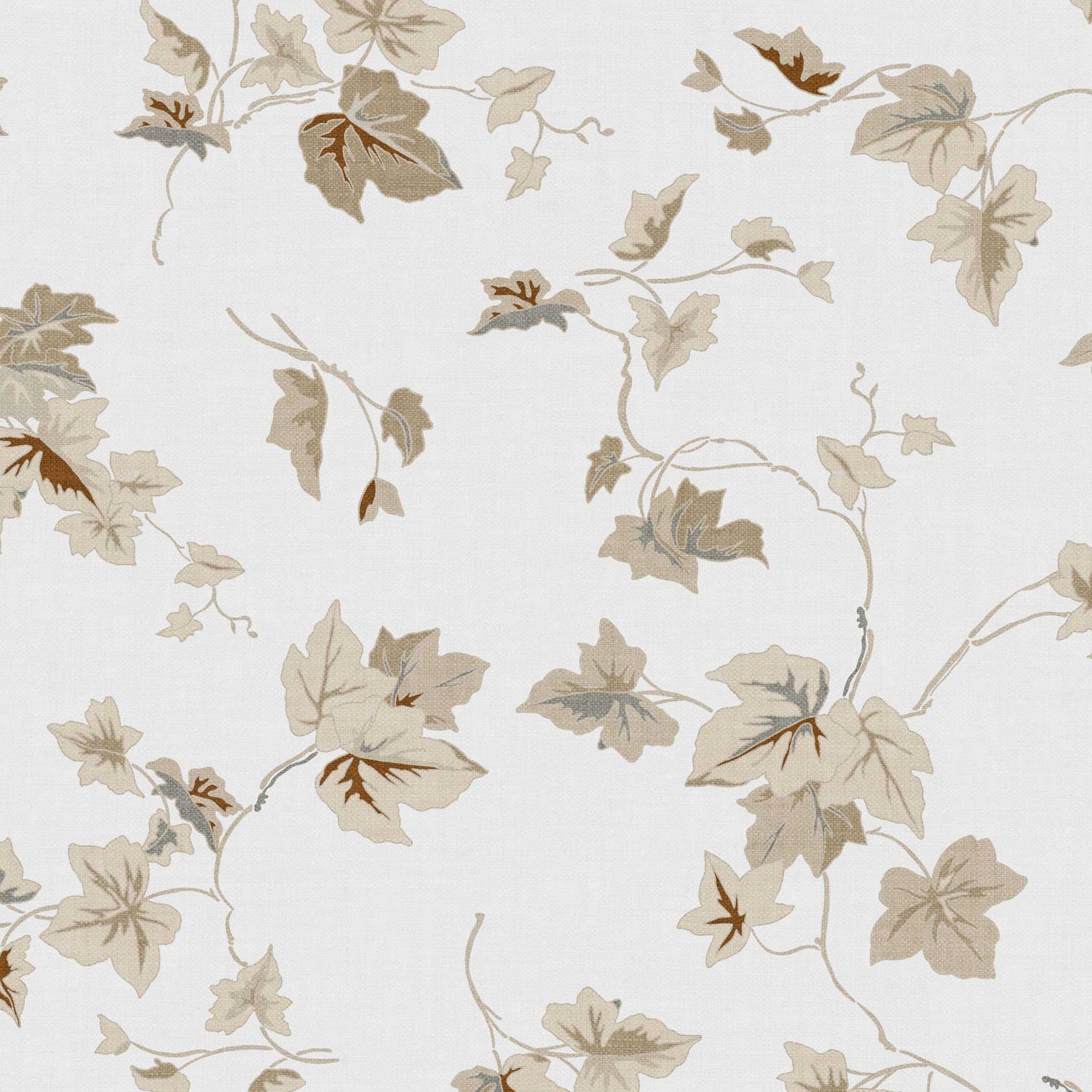 Closeup view of our Climbing Ivy Wallpaper in Portland Gray