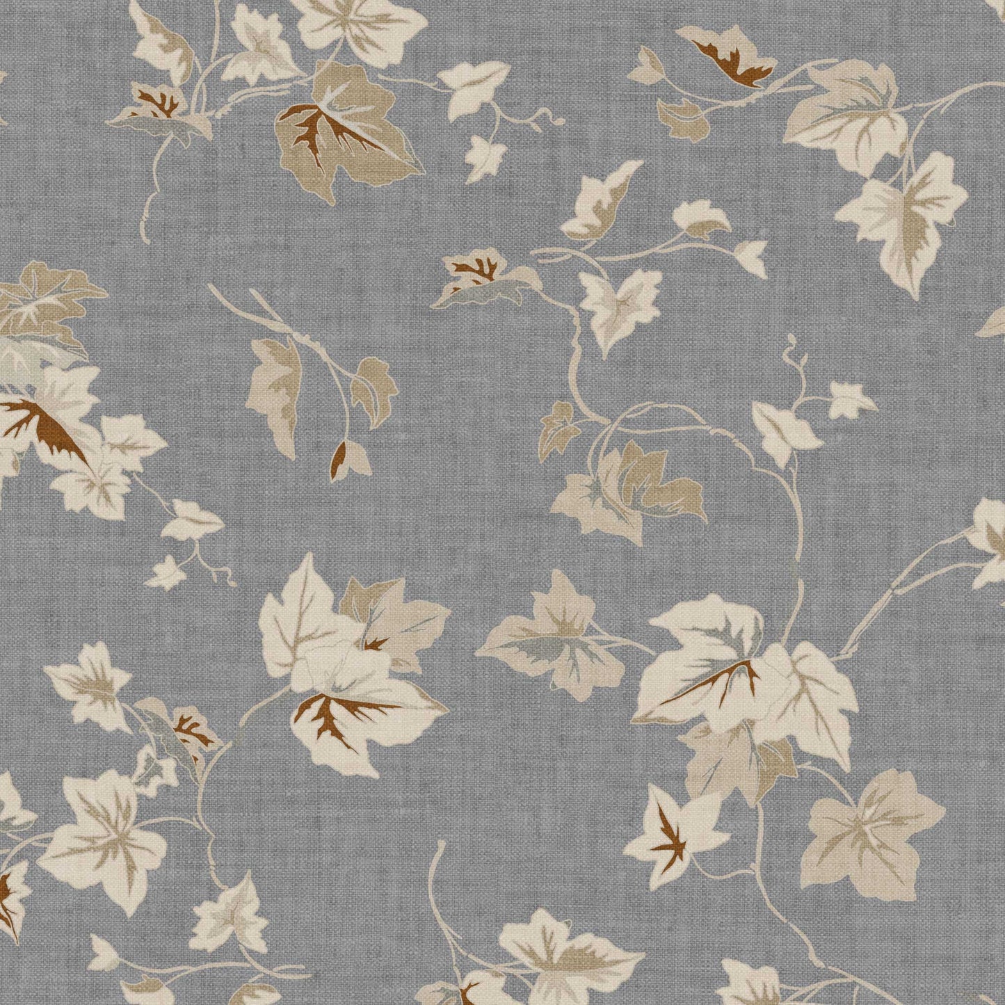 closeup view of our Climbing Ivy Wallpaper in Gray