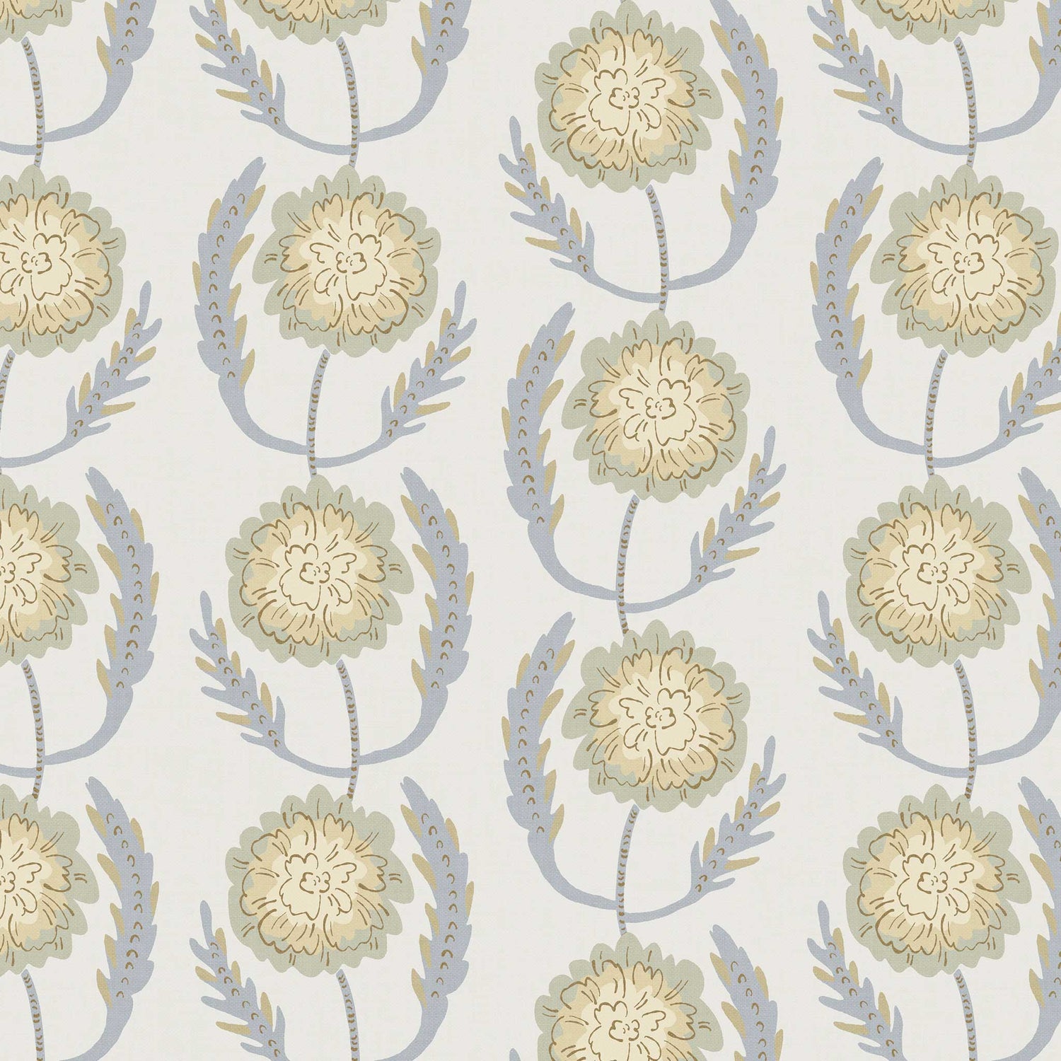 Closeup view of our Lazy Peonies Wallpaper in Neutral