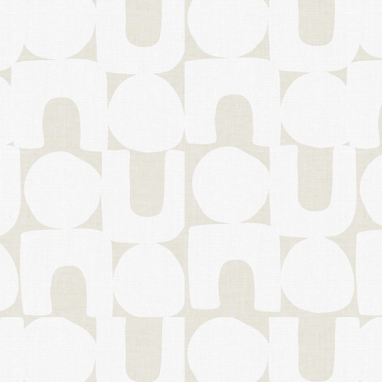 Modern Spheres and Arches Wallpaper in Neutral shown in a closeup view