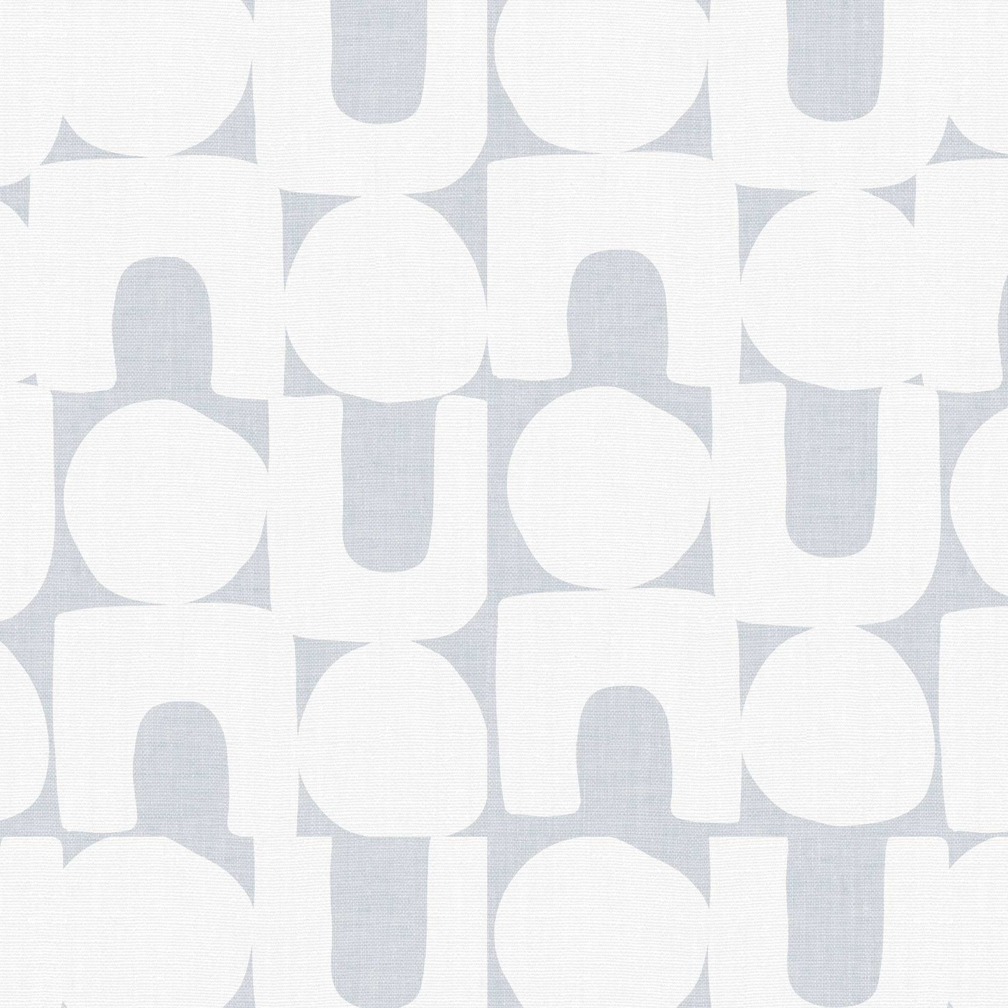 Modern Spheres and Arches Wallpaper in French Blue Gray shown in a closeup view