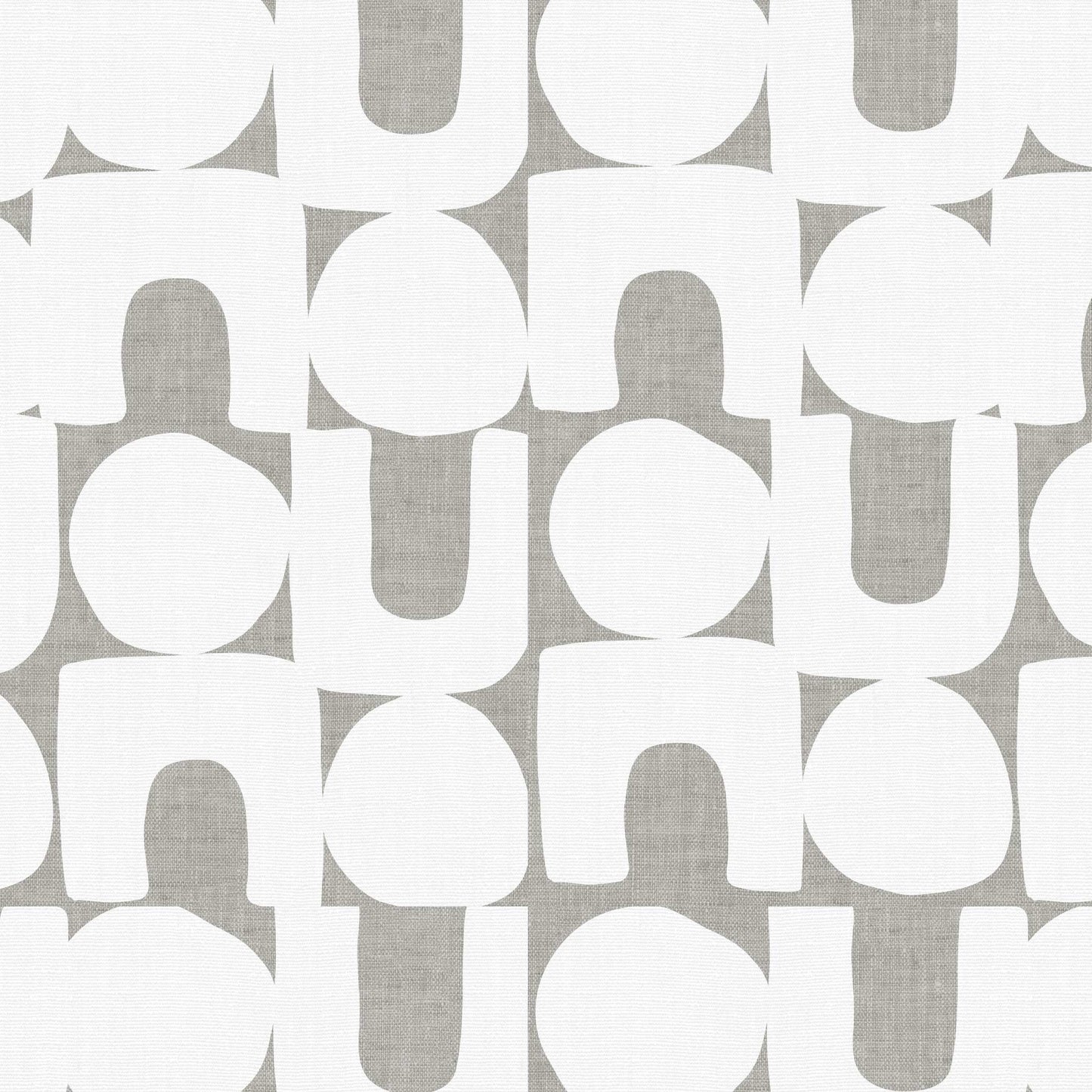 Modern Spheres and Arches Wallpaper in Gray shown in a closeup view