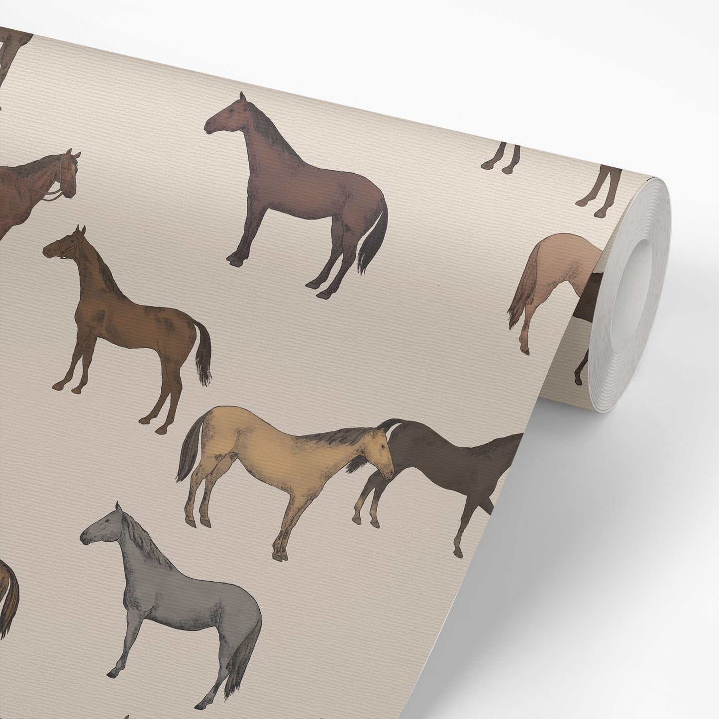 Moody Horses Wallpaper - Light - Petite Horses