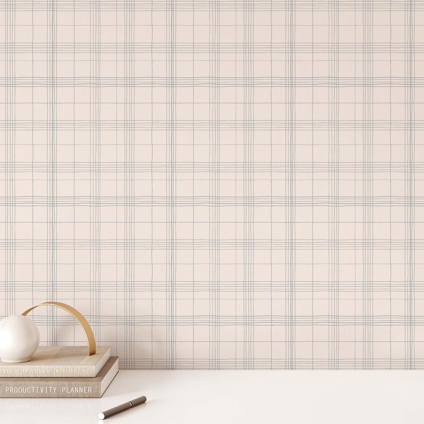 Office Wall featuring Off Grid Peel and Stick, Removable Wallpaper in Sky Blue