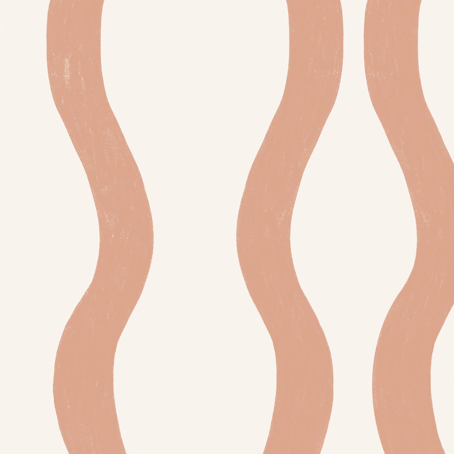 Closeup featuring Modern Wavy Lines Wallpaper in Salmon by artist Brenda Bird for Ayara