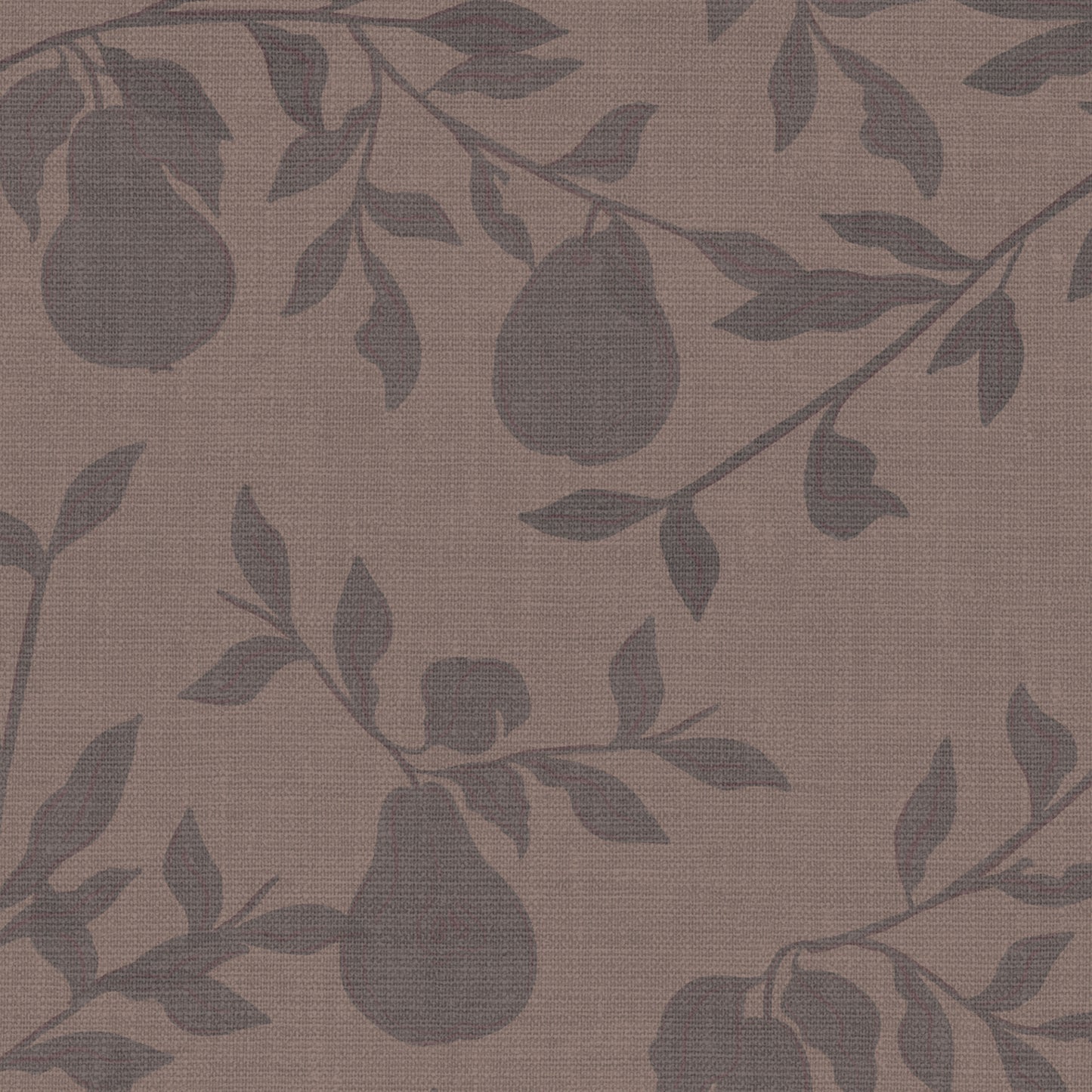 Closeup view of our Pears Wallpaper in Cocoa Brown.