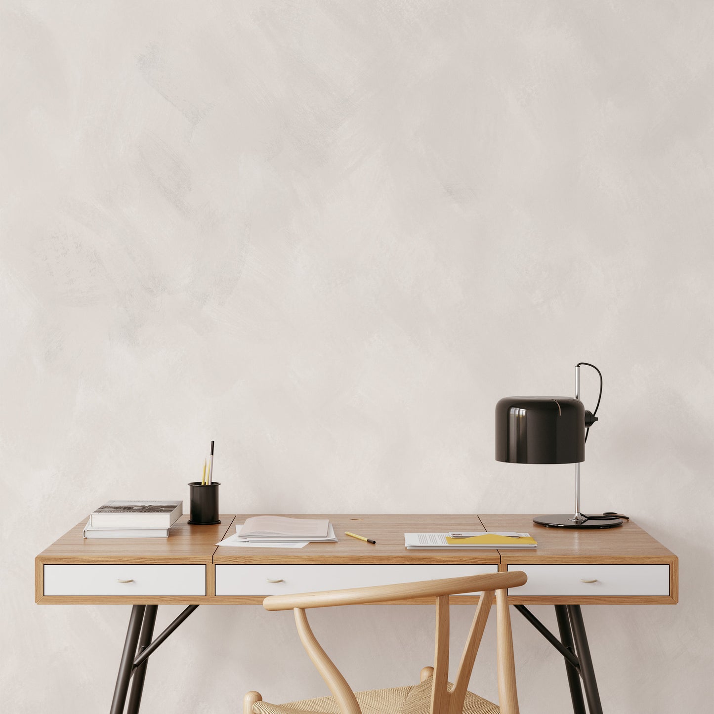 Limewash Wallpaper Mural - Gray