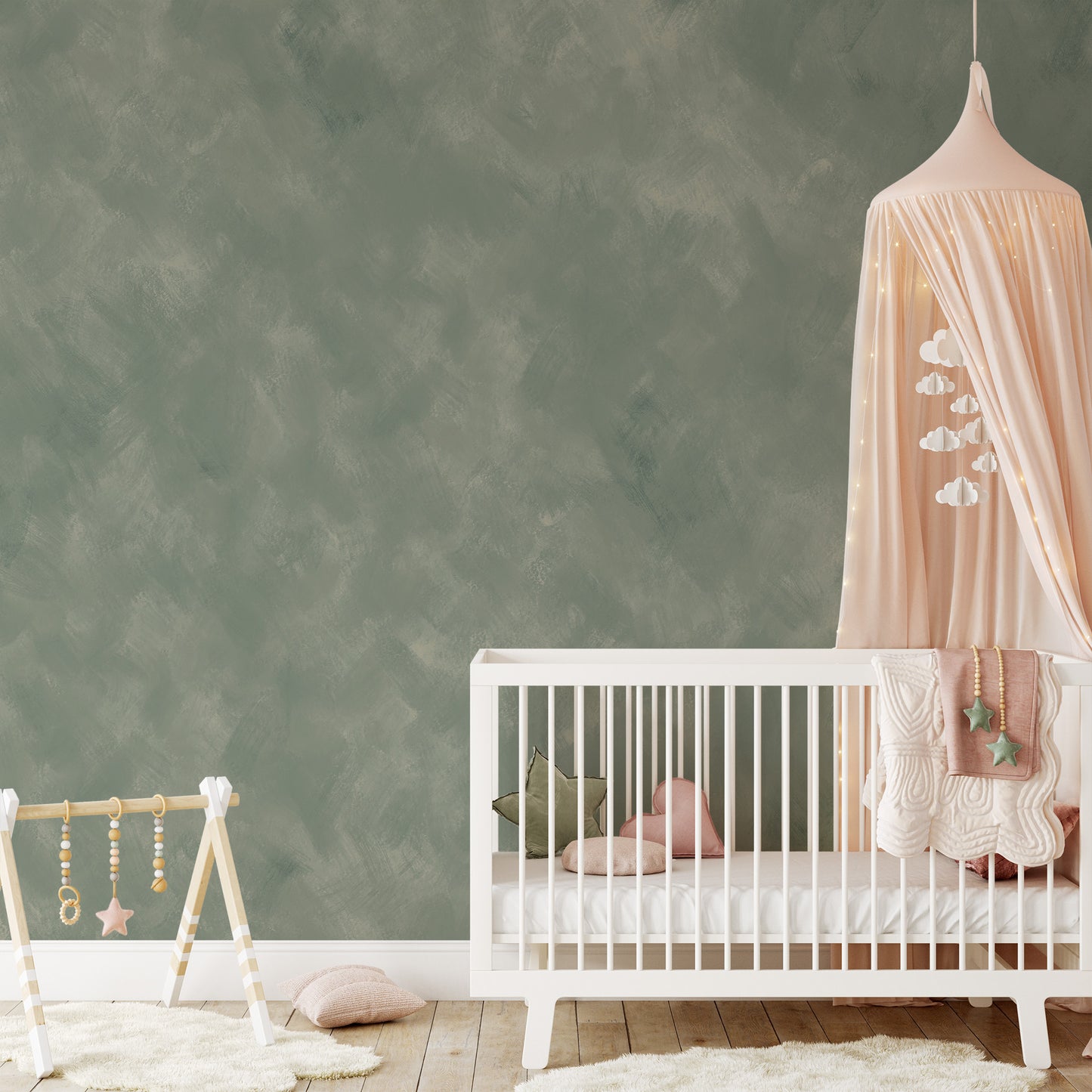 Limewash Wallpaper Mural - Green