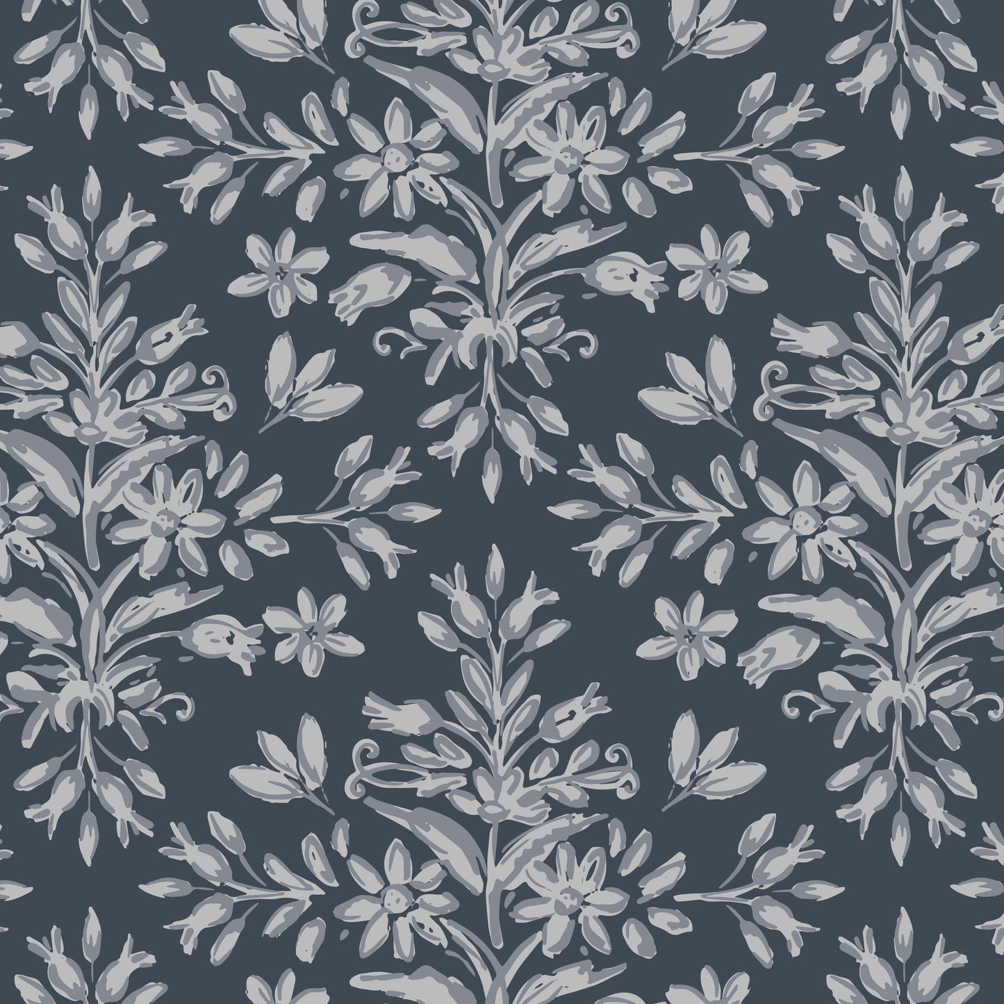 Rustic Lacy Wallpaper in Navy Blue in a closeup view