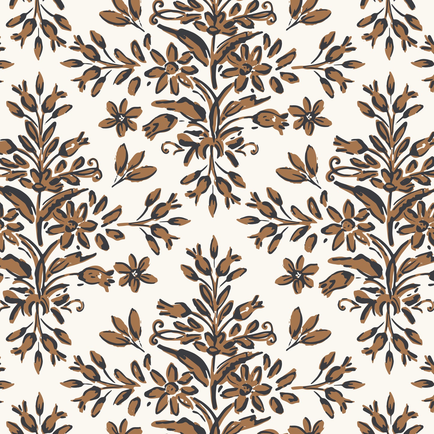 Rustic Lacy Wallpaper in Cashew Brown in a closeup view