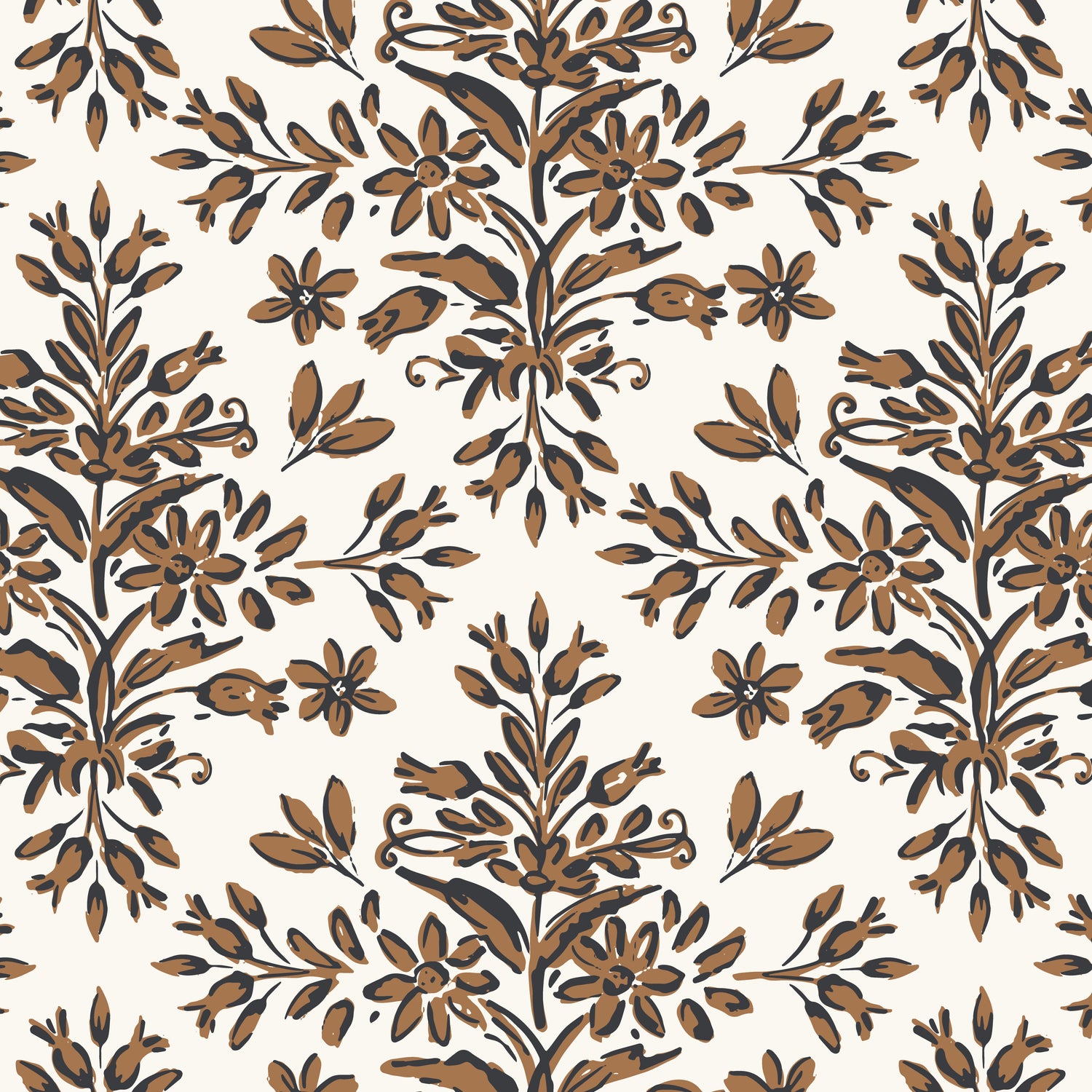 Rustic Lacy Wallpaper in Cashew Brown in a closeup view