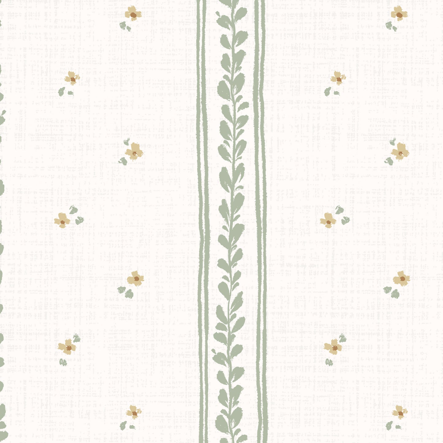 Shabby Chic Bouquet Wallpaper in Ochre shown close up.