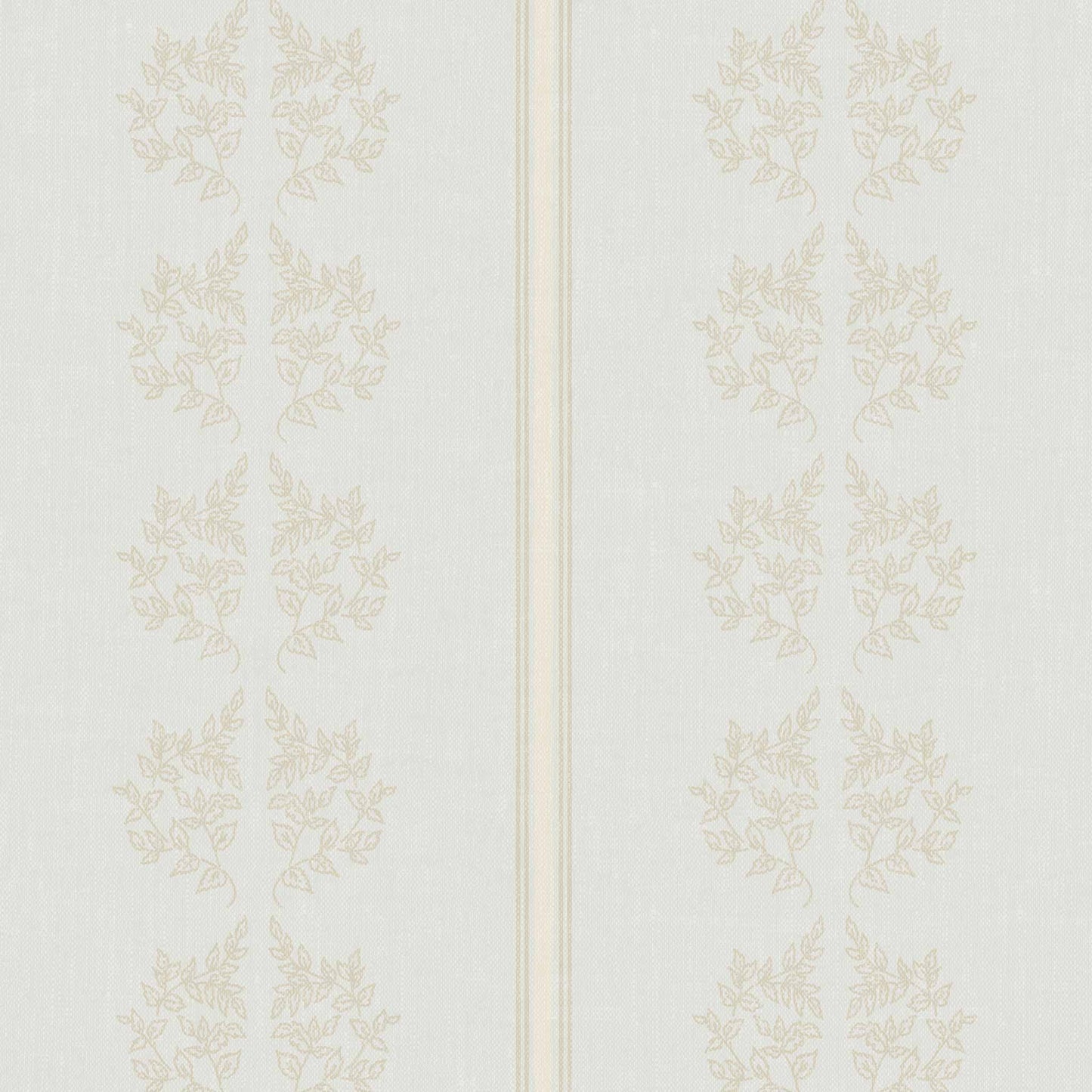 Vintage Branches and Stripes Wallpaper in Soft Blue shown up close.