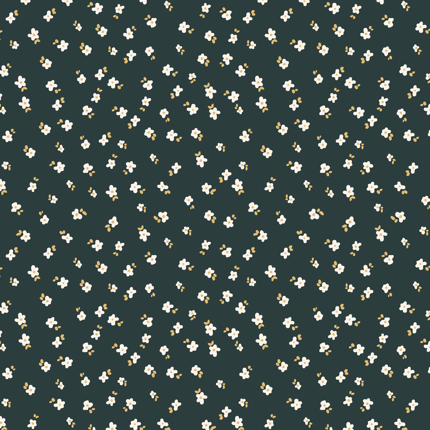 Our Snow in Summer removable peel and stick wallpaper in Dark Green shown up close