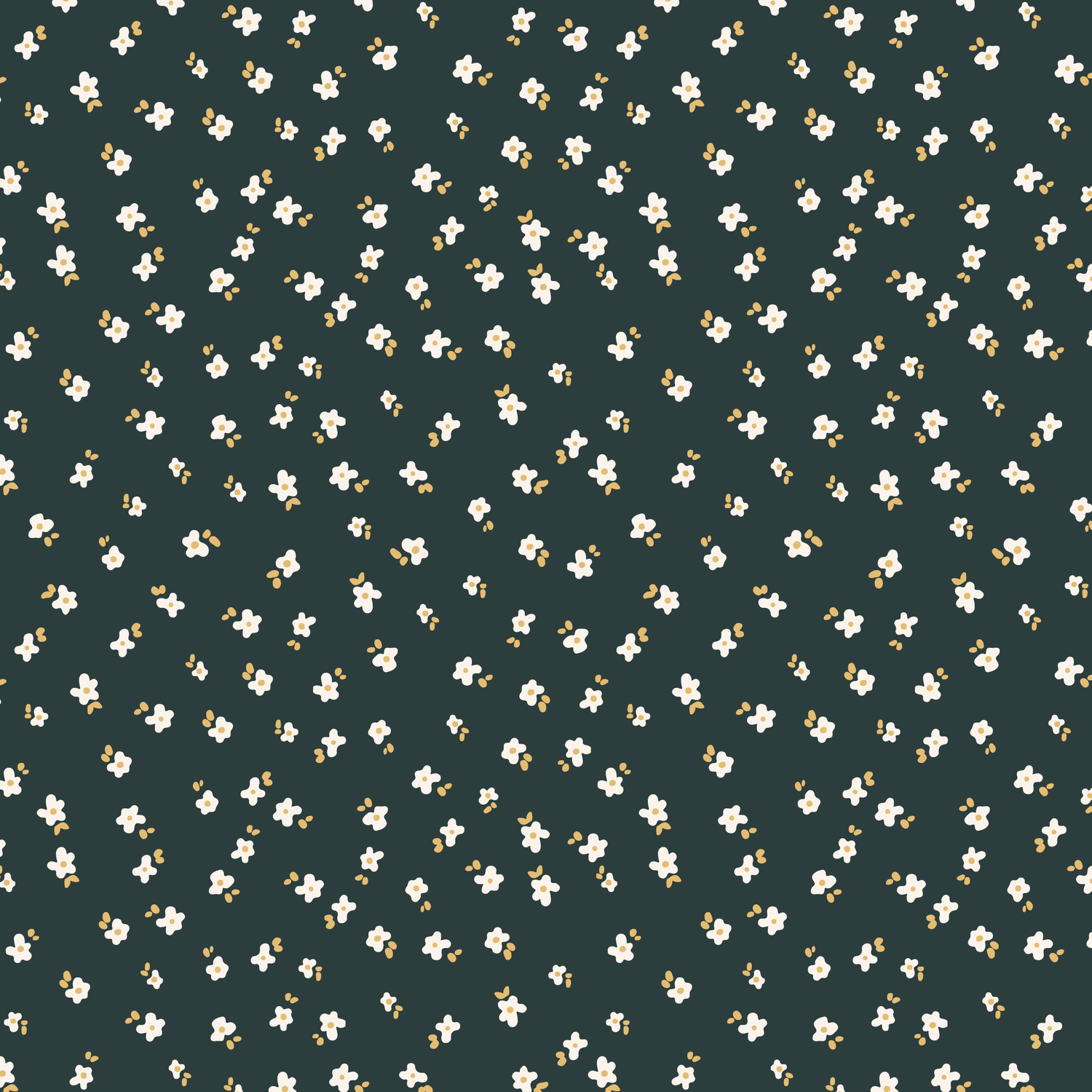 Our Snow in Summer removable peel and stick wallpaper in Dark Green shown up close