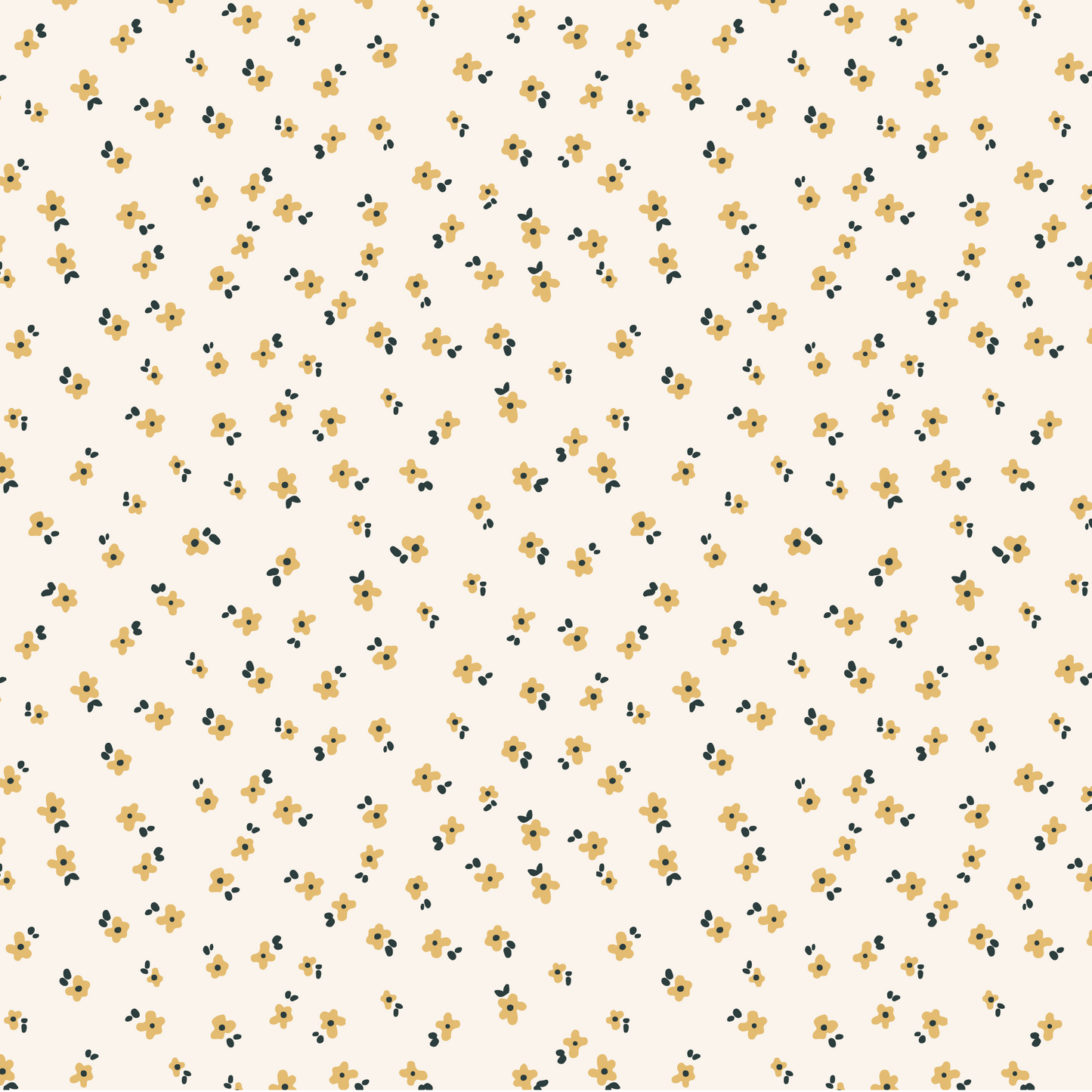 Our Snow in Summer removable peel and stick wallpaper in Ochre Yellow shown up close