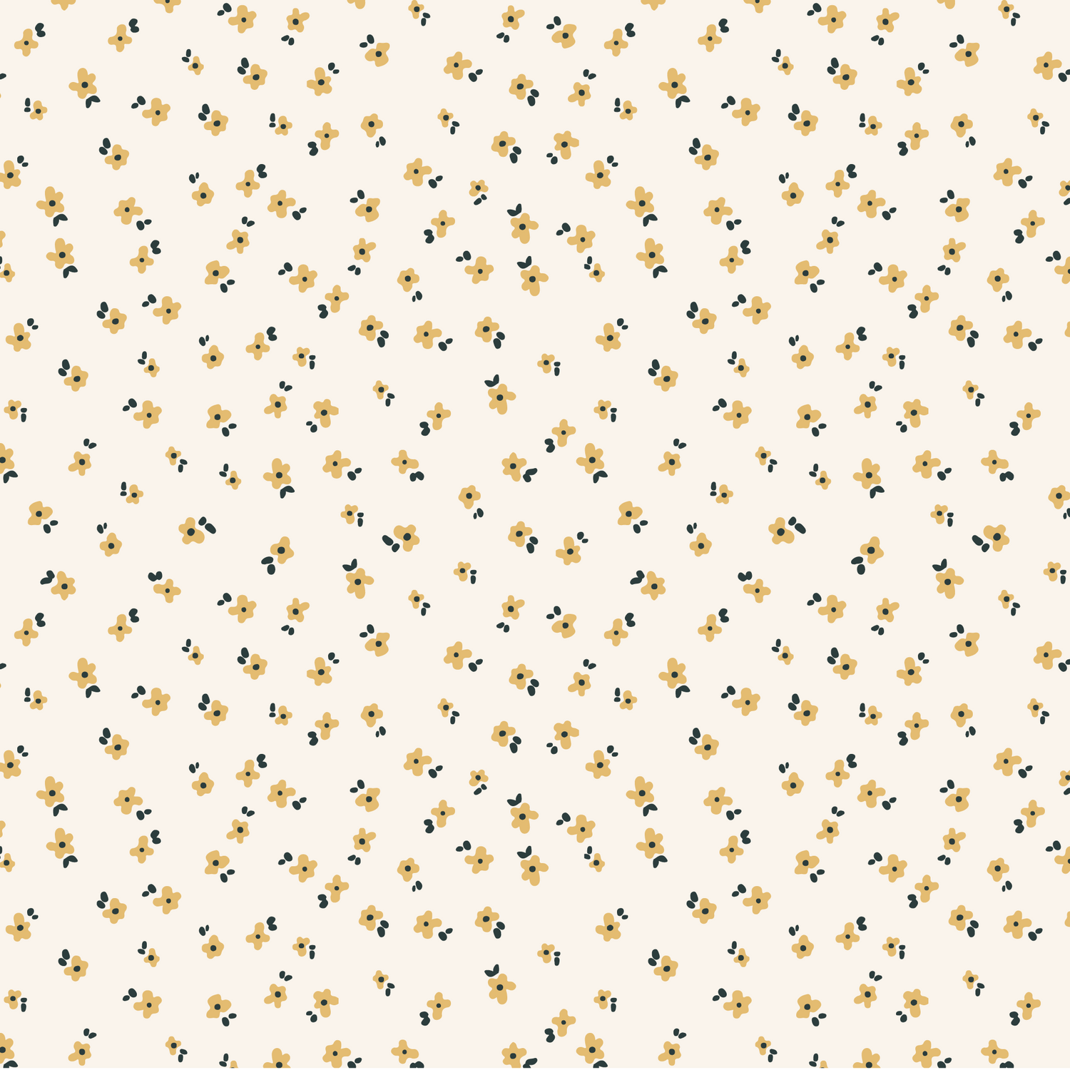 Our Snow in Summer removable peel and stick wallpaper in Ochre Yellow shown up close