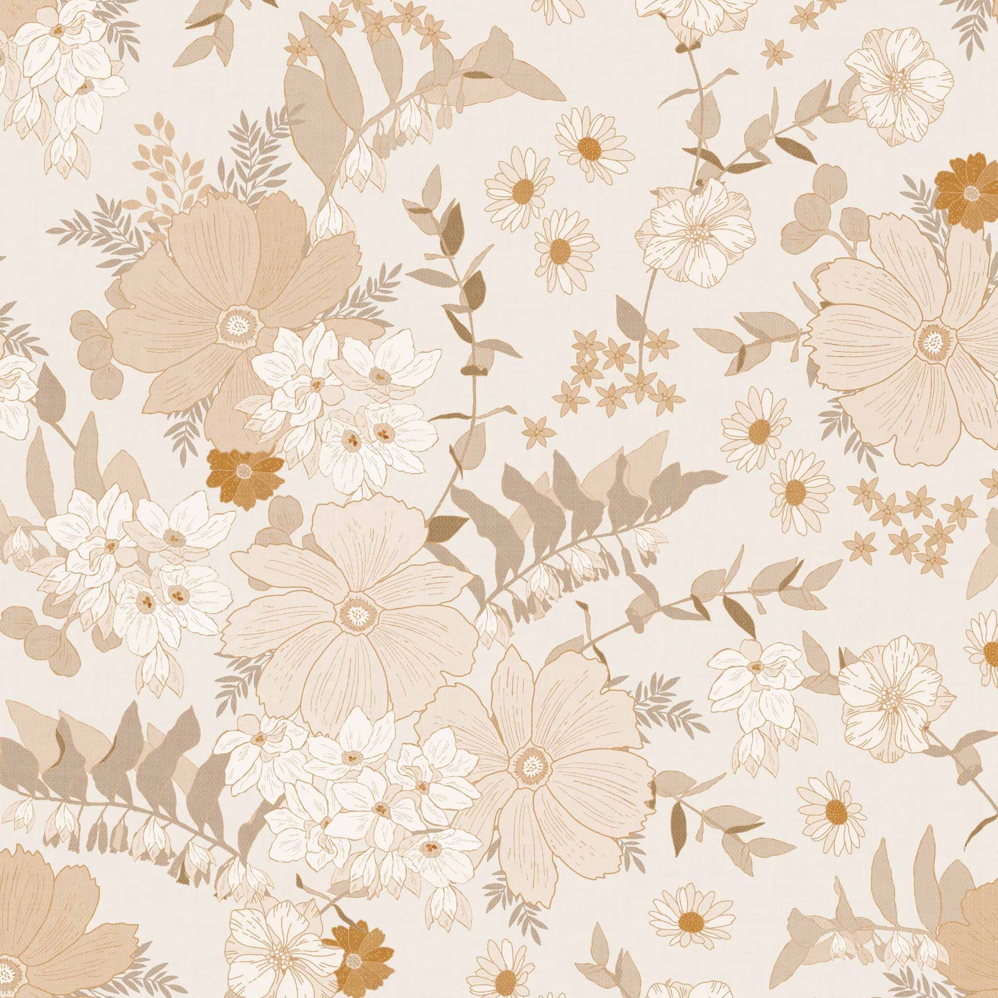 Our Spring Florals Wallpaper in Cream is a statement-making solution, featuring elegant flowers to add a touch of springtime beauty to your home.