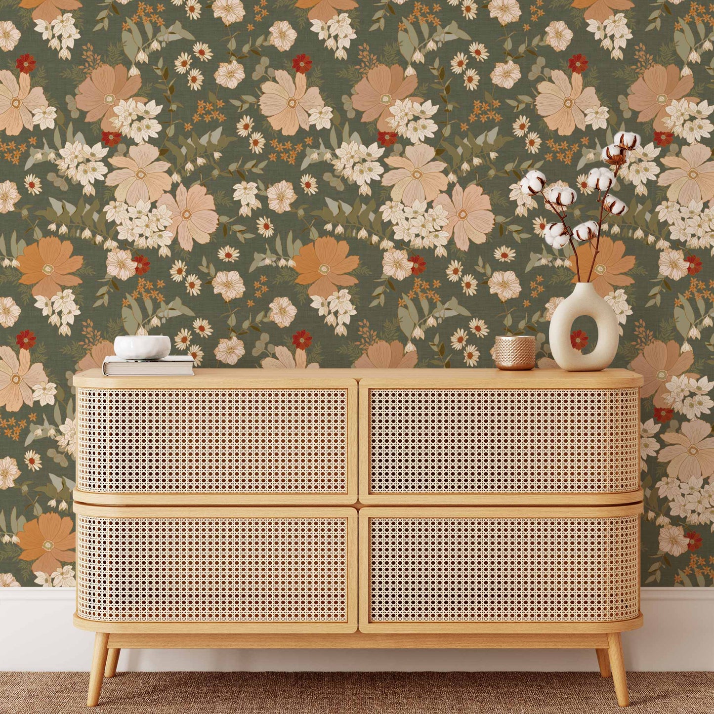 Our Spring Florals Wallpaper is a statement-making solution, featuring elegant flowers to add a touch of springtime beauty to your home.