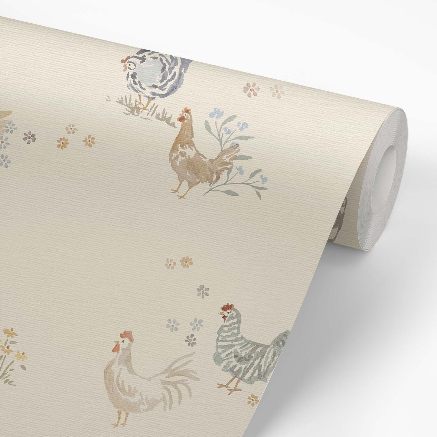 Spring Chickens Wallpaper - Cream