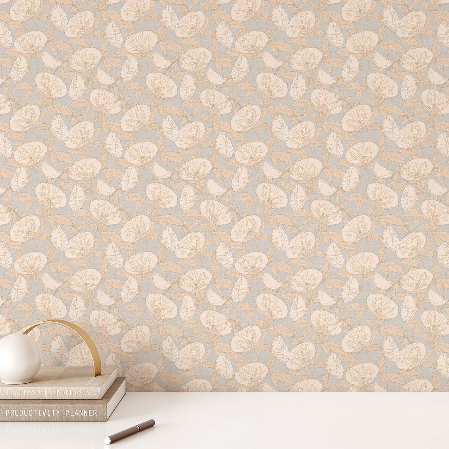 Bring the beauty of nature into your home with this stunning Spring Cosmos Wallpaper. Showcasing blooming colorful flowers, this wallpaper will make an exquisite statement in any room. Its smooth gray background makes it an inviting and timeless addition to your home.