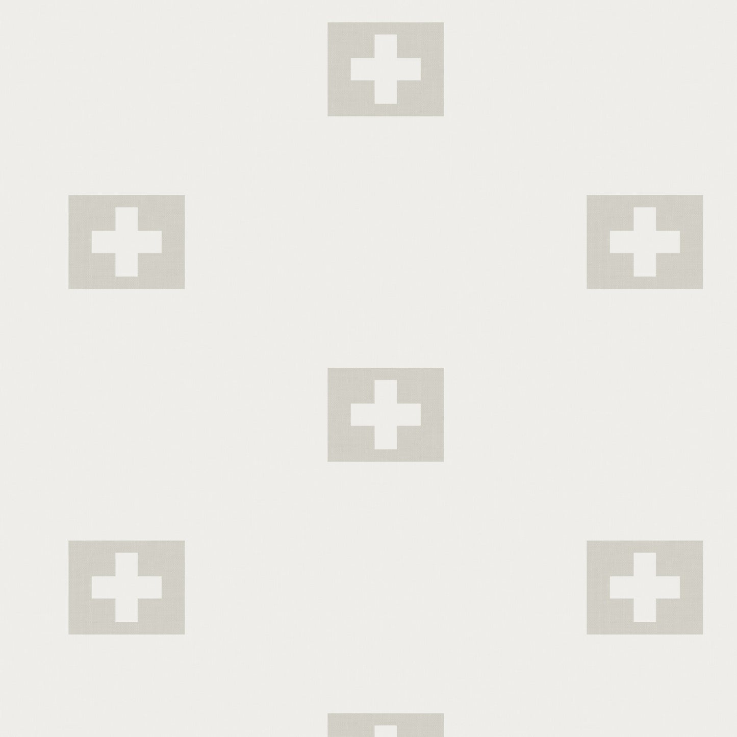 Close up view of our Swiss Flags Wallpaper in Neutral.