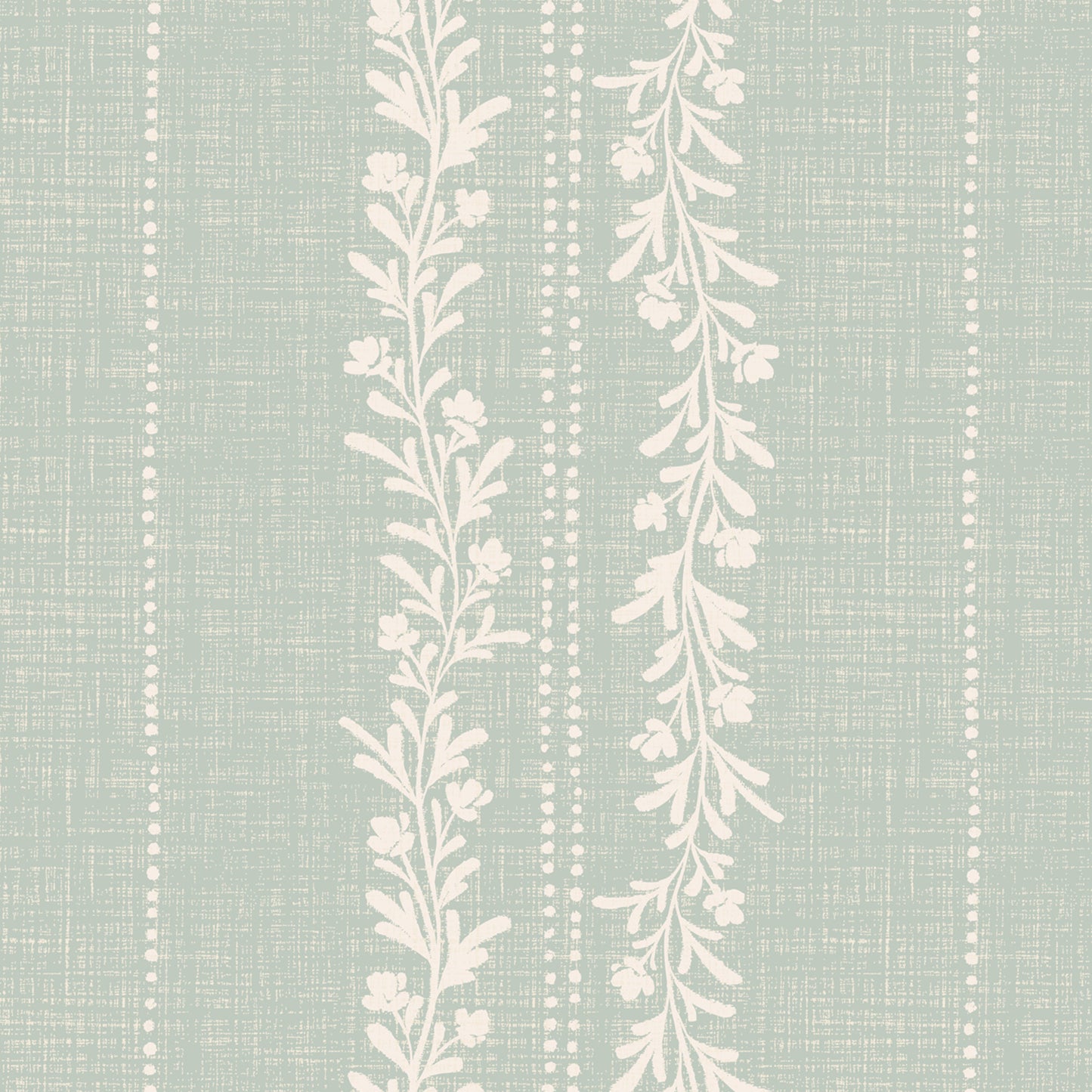 Timeless Florals Wallpaper in Sage shown close up.