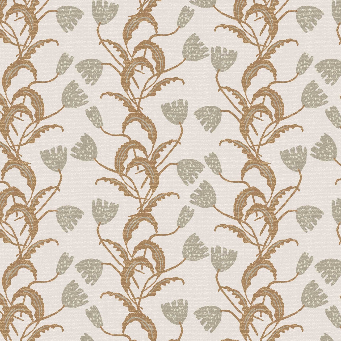 Closeup view of our Modern Tulips Wallpaper in Cream