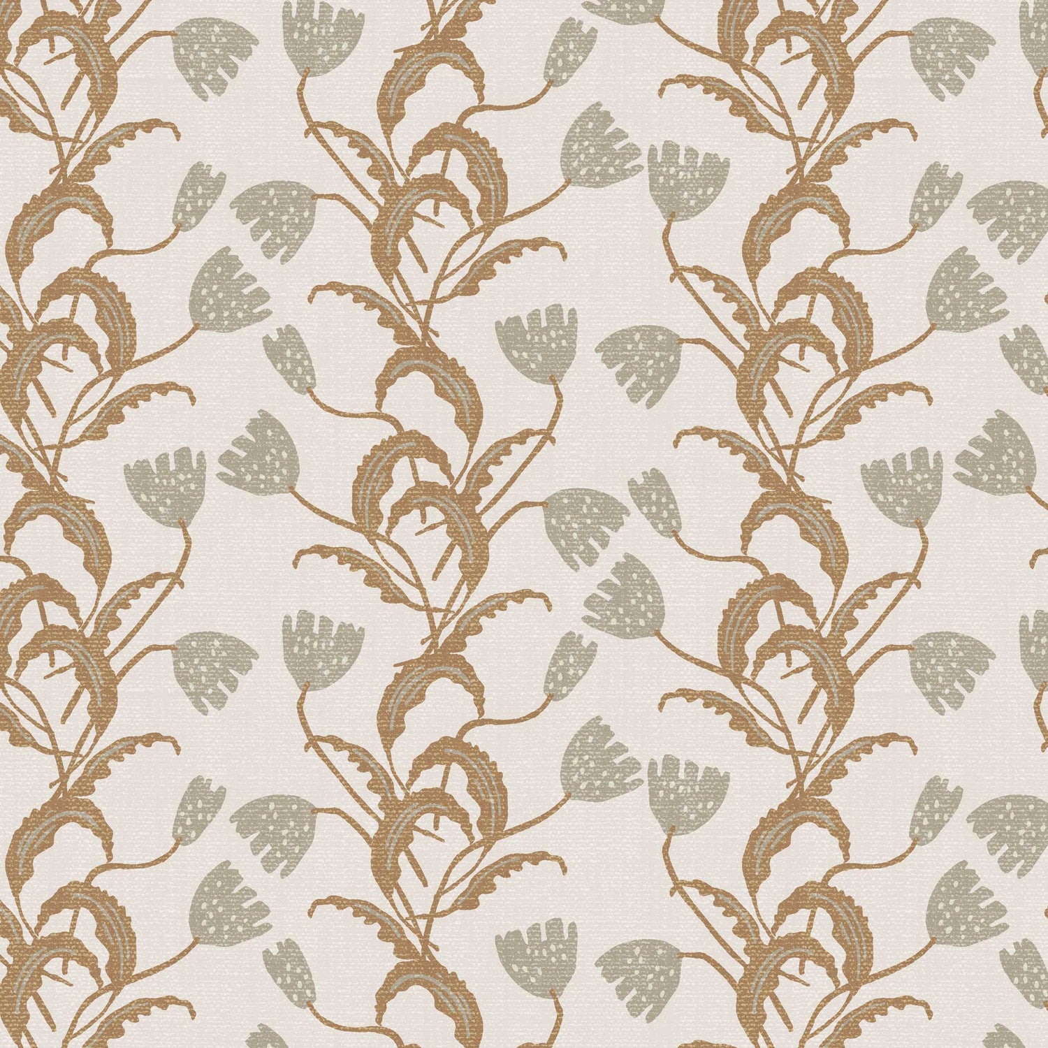Closeup view of our Modern Tulips Wallpaper in Cream