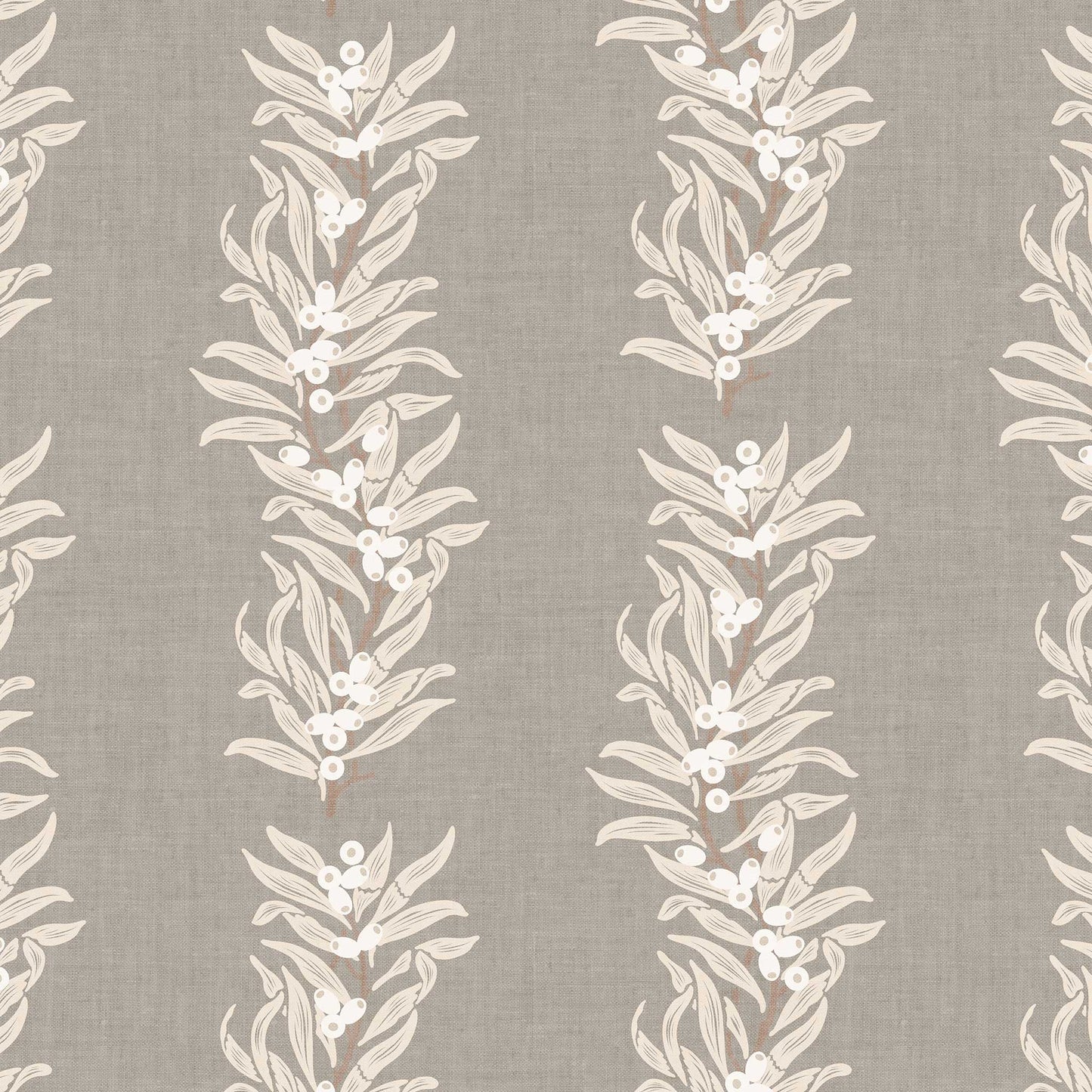 Our Vining Berries Wallpaper in Warm Greige shown close up