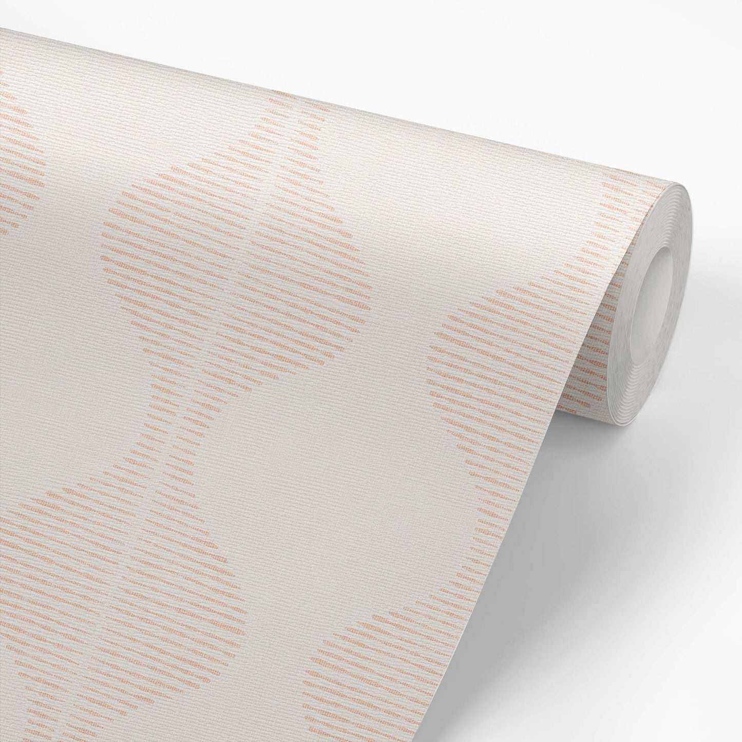 Bring a wave of modern beauty to any room with this stunning Wavy Line Art Wallpaper! The subtle coral on cream design is completely gorgeous and sure to make a statement in any space.