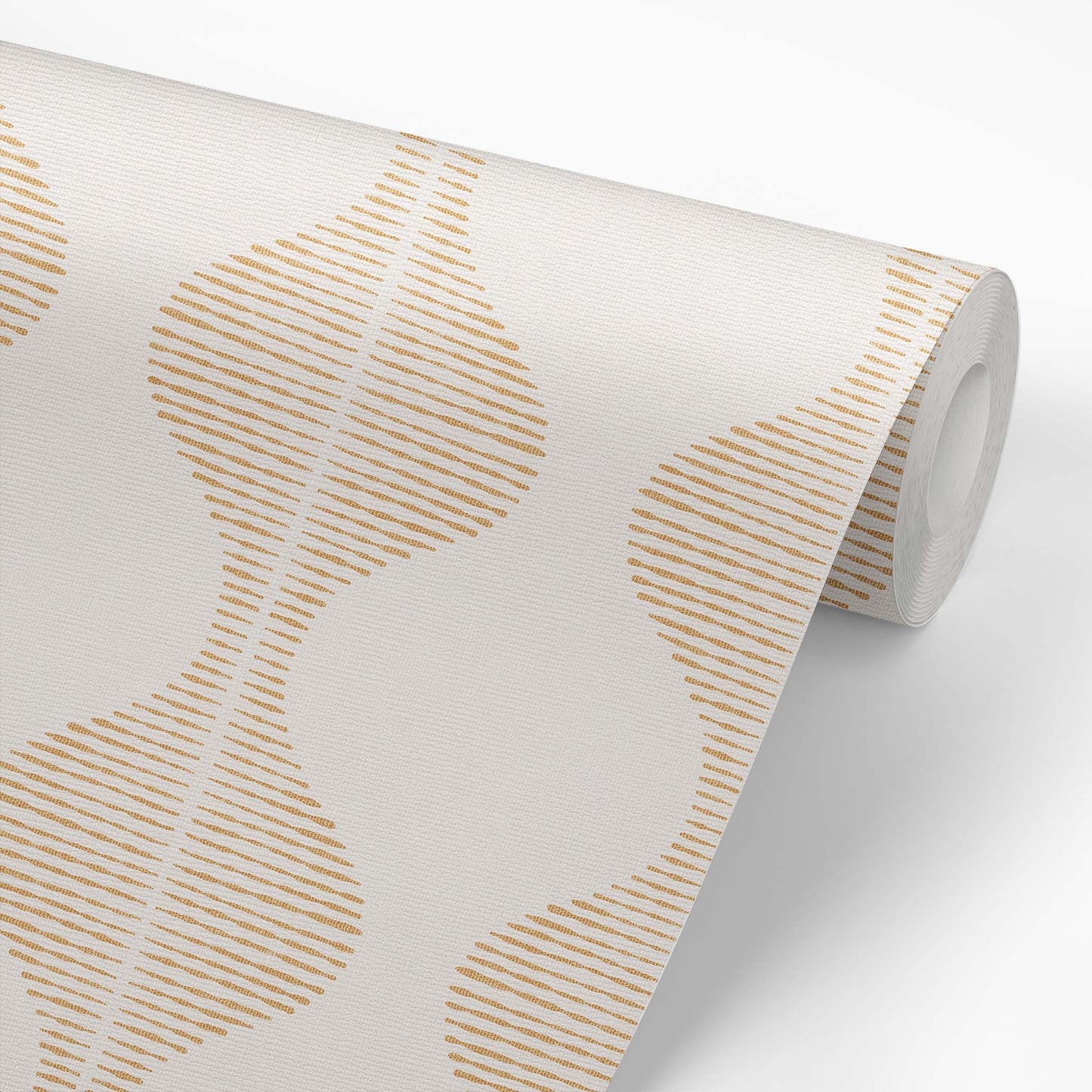 Bring a wave of modern beauty to any room with this stunning Wavy Line Art Wallpaper! The subtle tawny on cream design is completely gorgeous and sure to make a statement in any space.