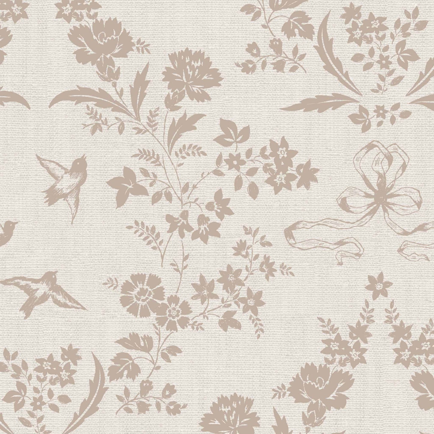 Coquette Vintage Garden in Taupe shown up close.