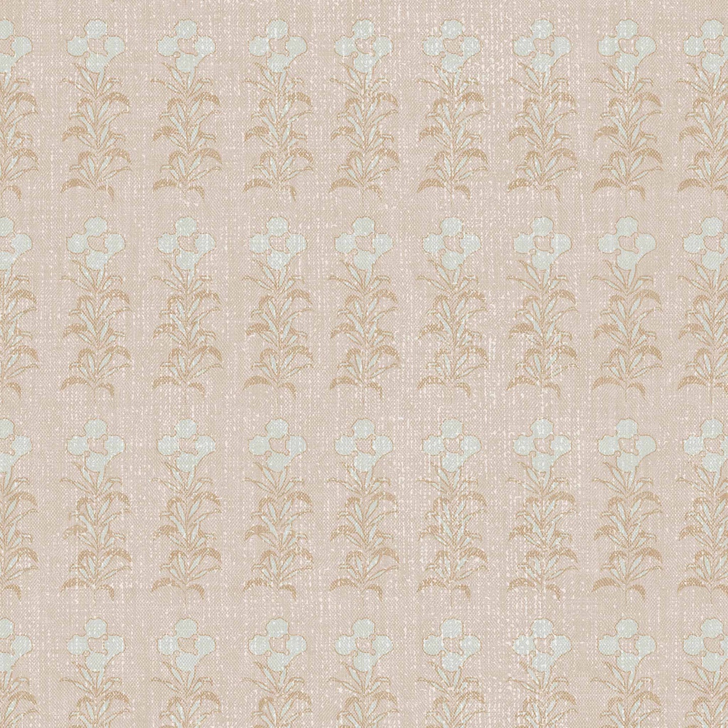 Stamped Garden Rows Wallpaper in Dusty Peach shown up close.