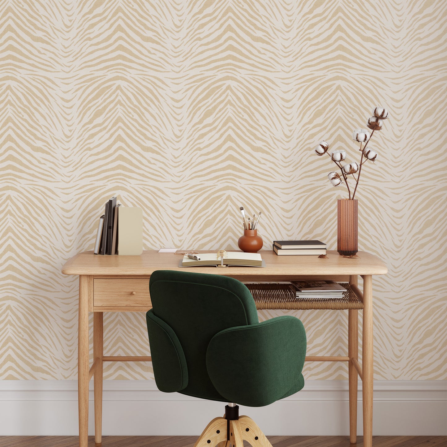 Zebra Wallpaper - Light Tan