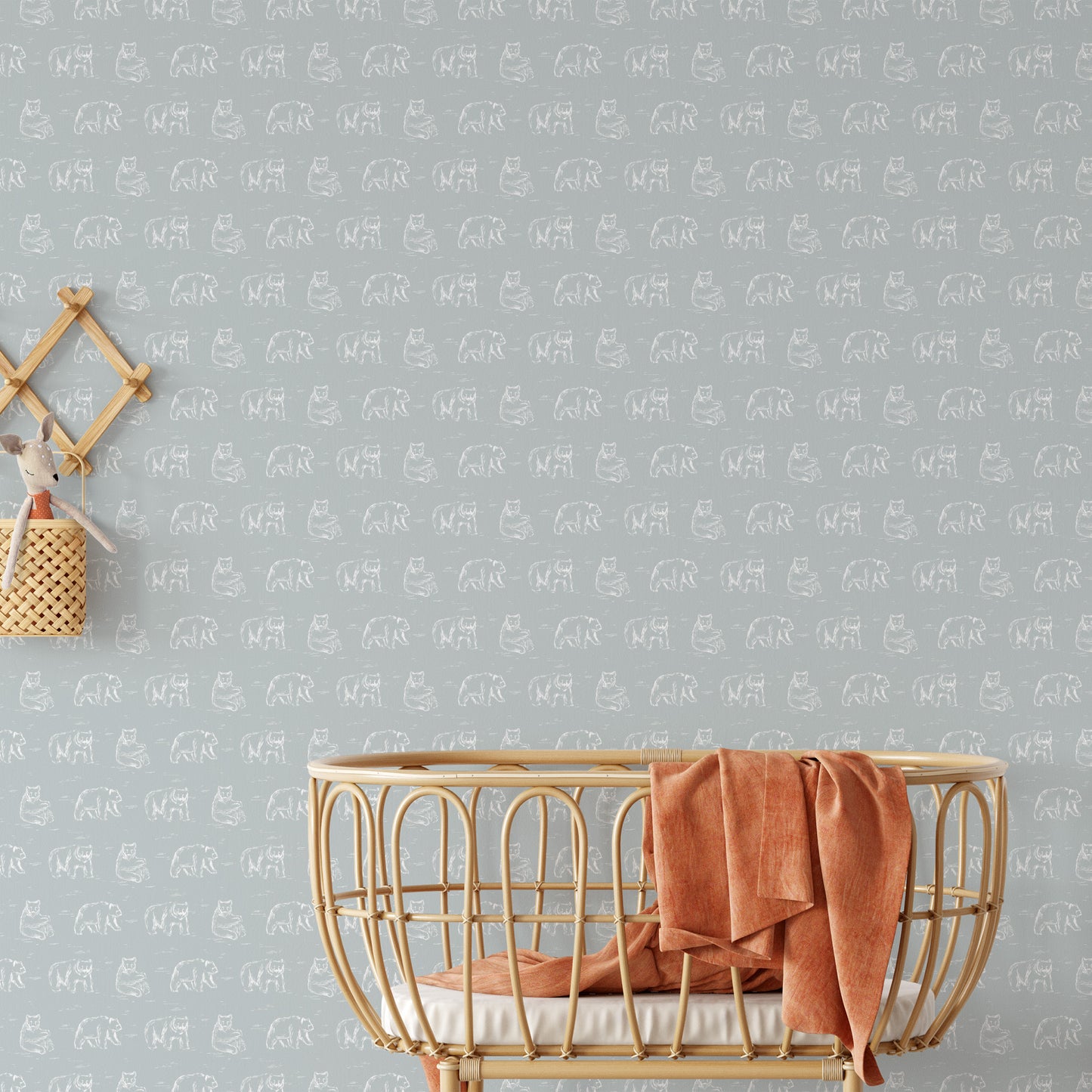 Bears Wallpaper - Baby Blue