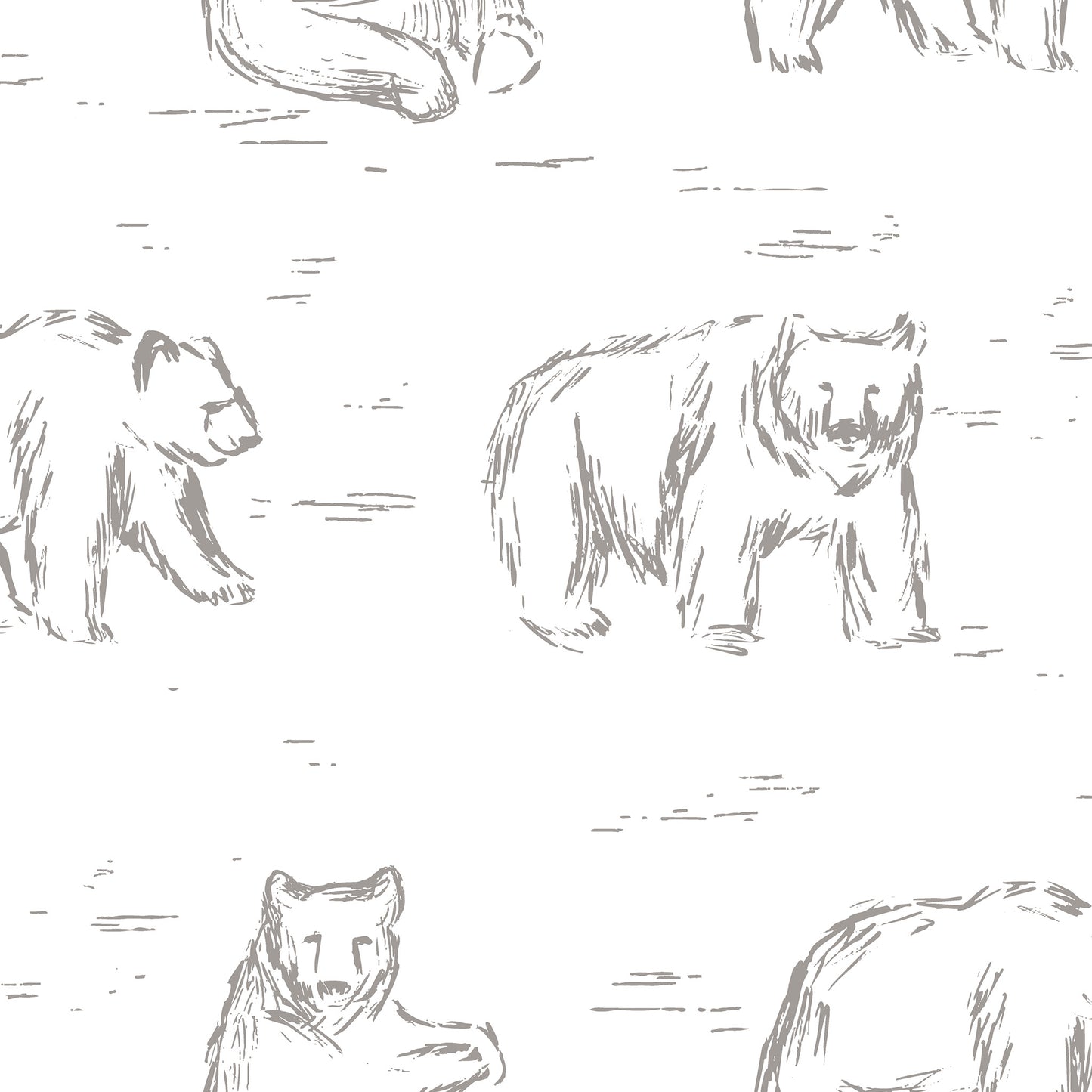 Bears Wallpaper - Gray and White