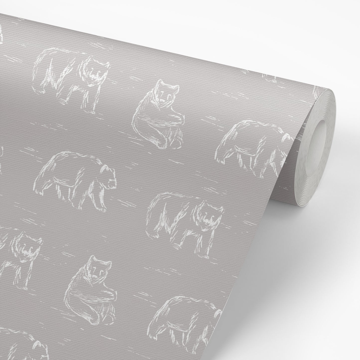 Bears Wallpaper - Greige