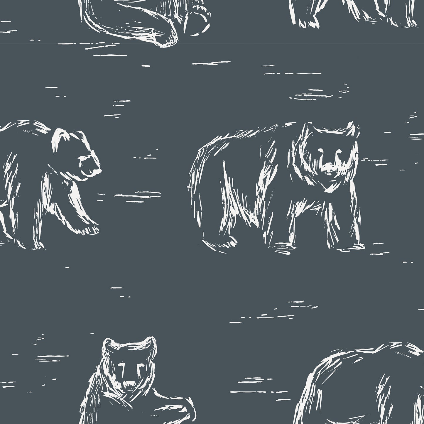 Bears Wallpaper - Navy