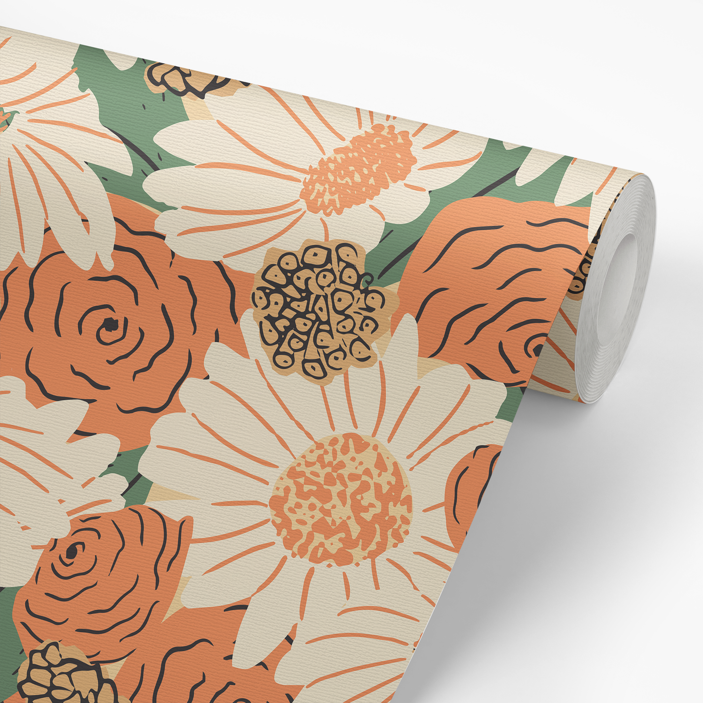 Wildflowers Wallpaper - Orange