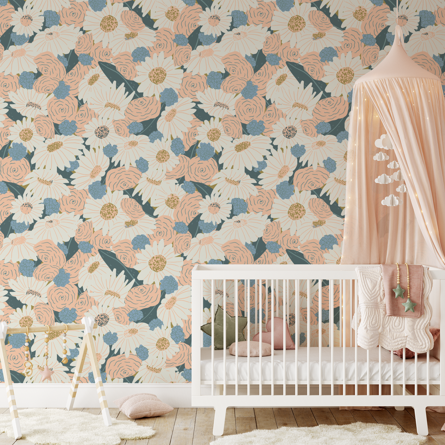 Wildflowers Wallpaper - Peach