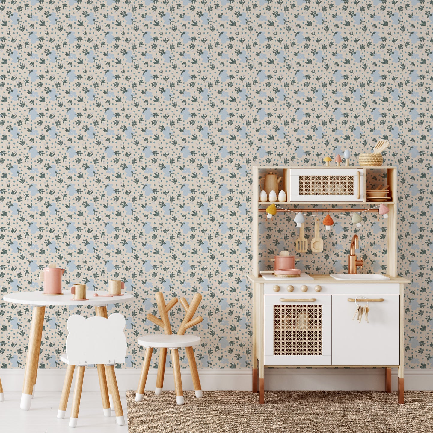 Summertime Lemons Wallpaper - Blue