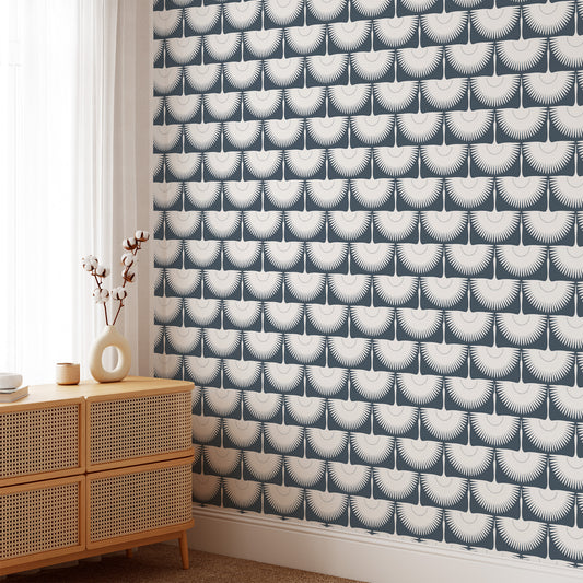 Crane Silhouette Wallpaper - Slate