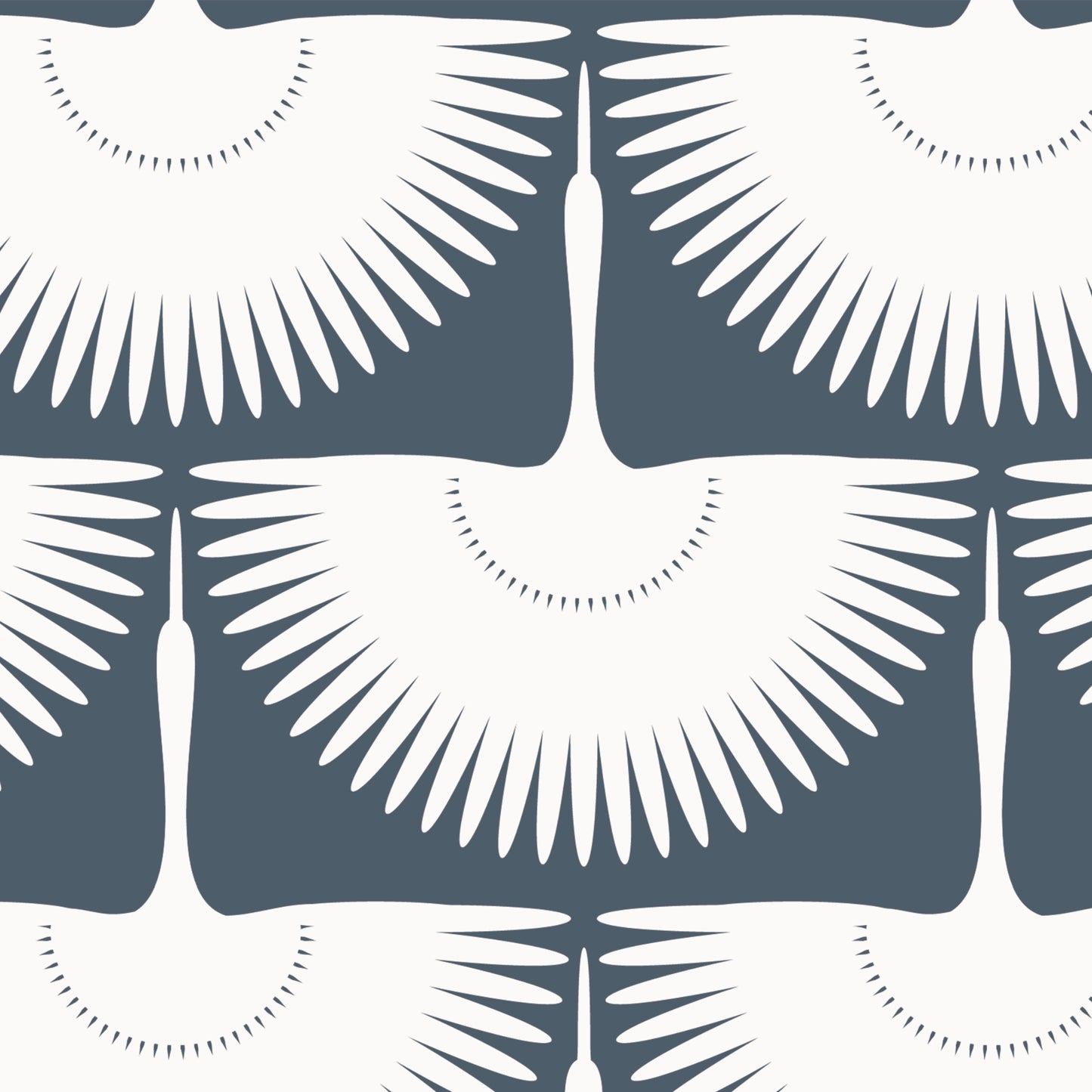 Crane Silhouette Wallpaper - Slate