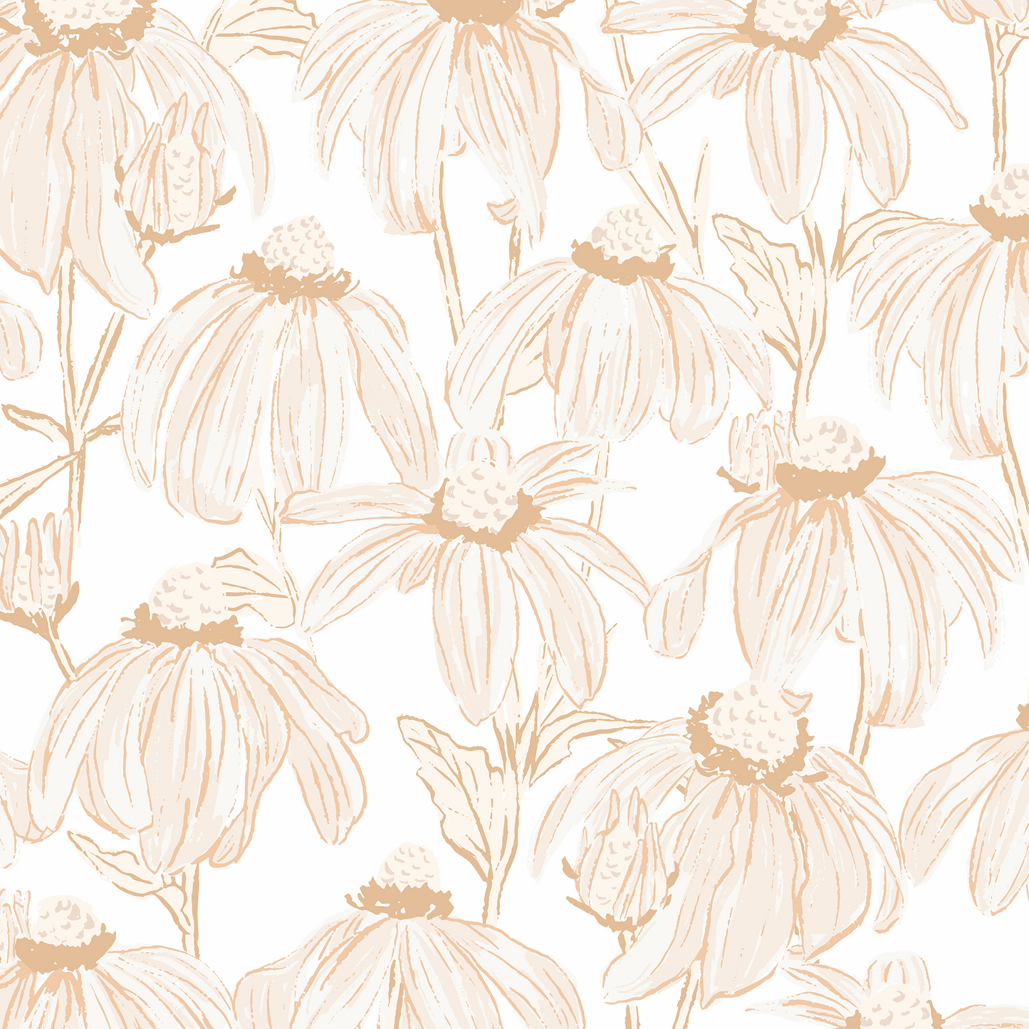 Daisy Chain Wallpaper - Cream