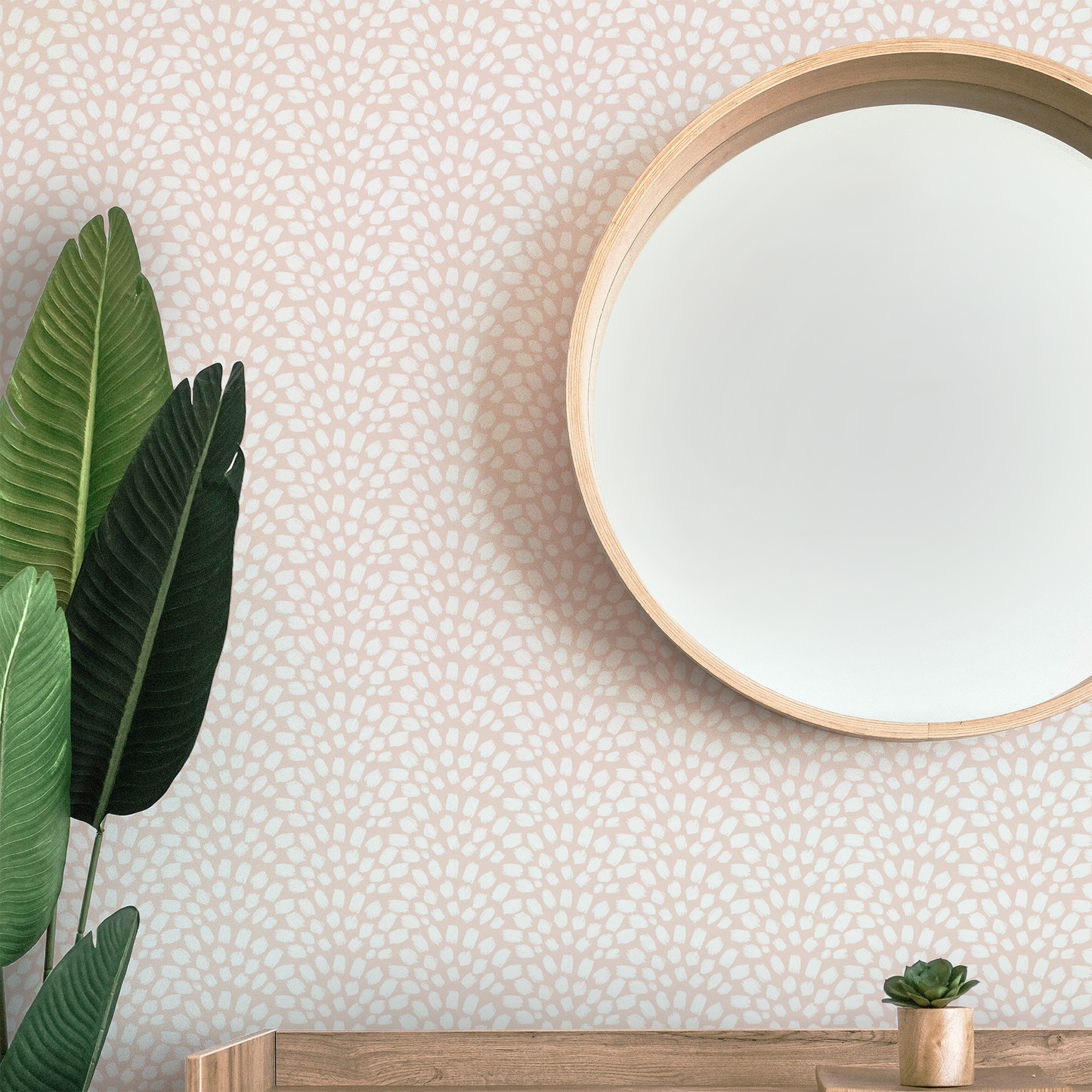 Painted Scallops Wallpaper - Pink